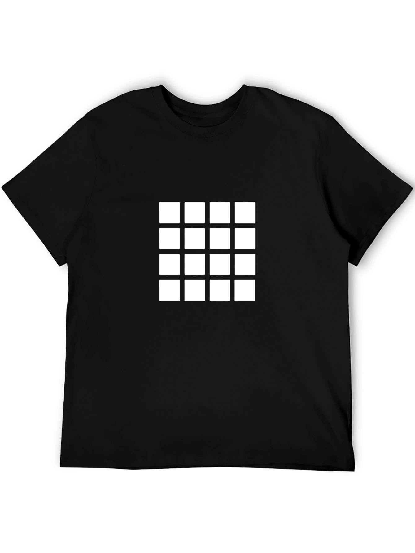 Square Grid Graphic Tee - Modern Style
