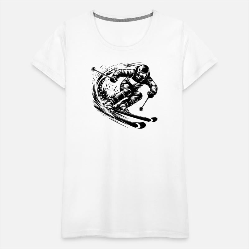 Snow Whirl And Skiers With Power Descent