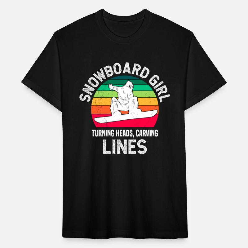 Snowboard Girl Turning Heads Carving Lines