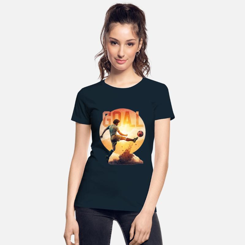 Soccer Player Kicking Goal Sunset Vintage Style