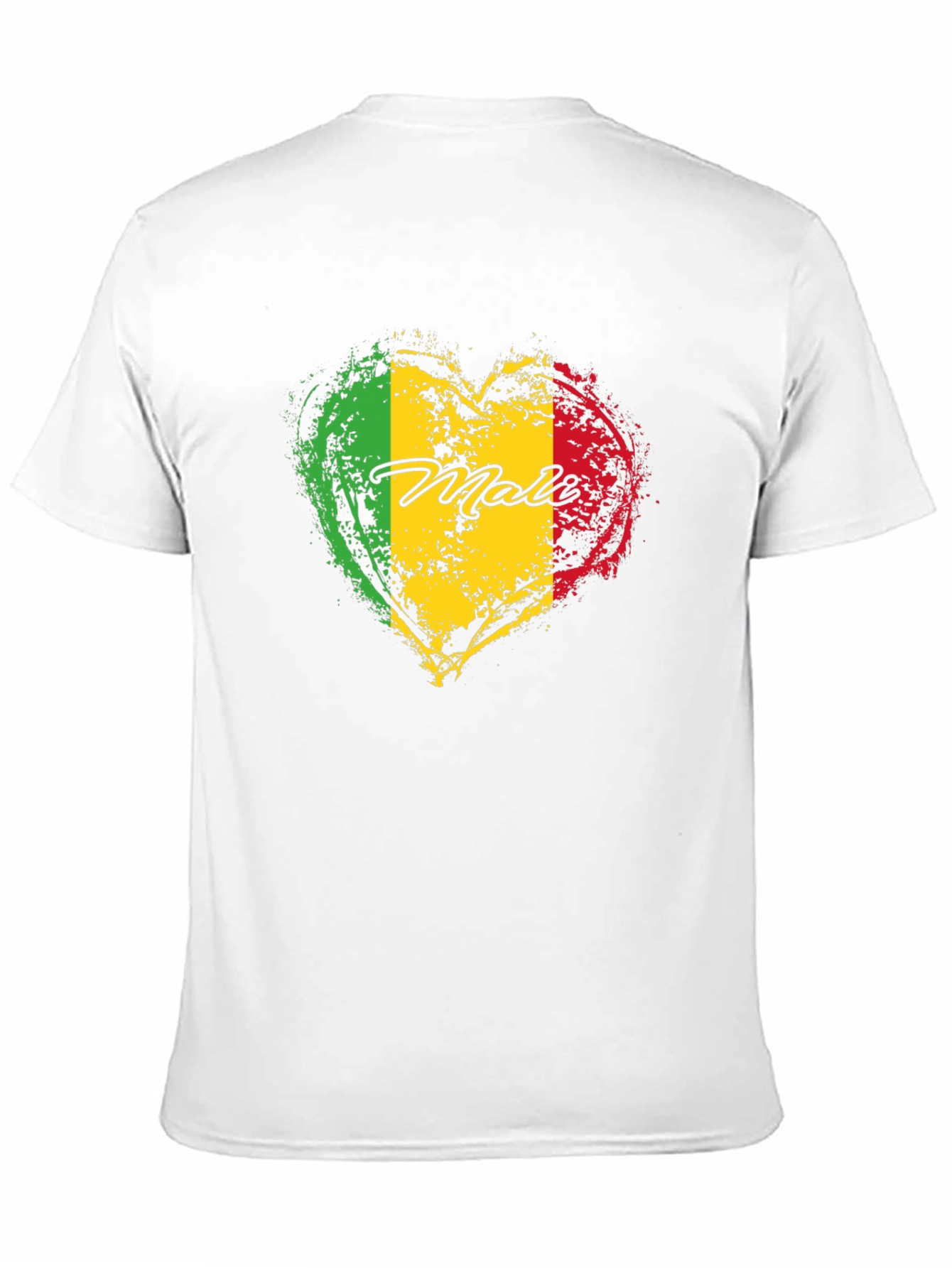 Mali Flag Heart T-Shirt - Black Cotton Tee