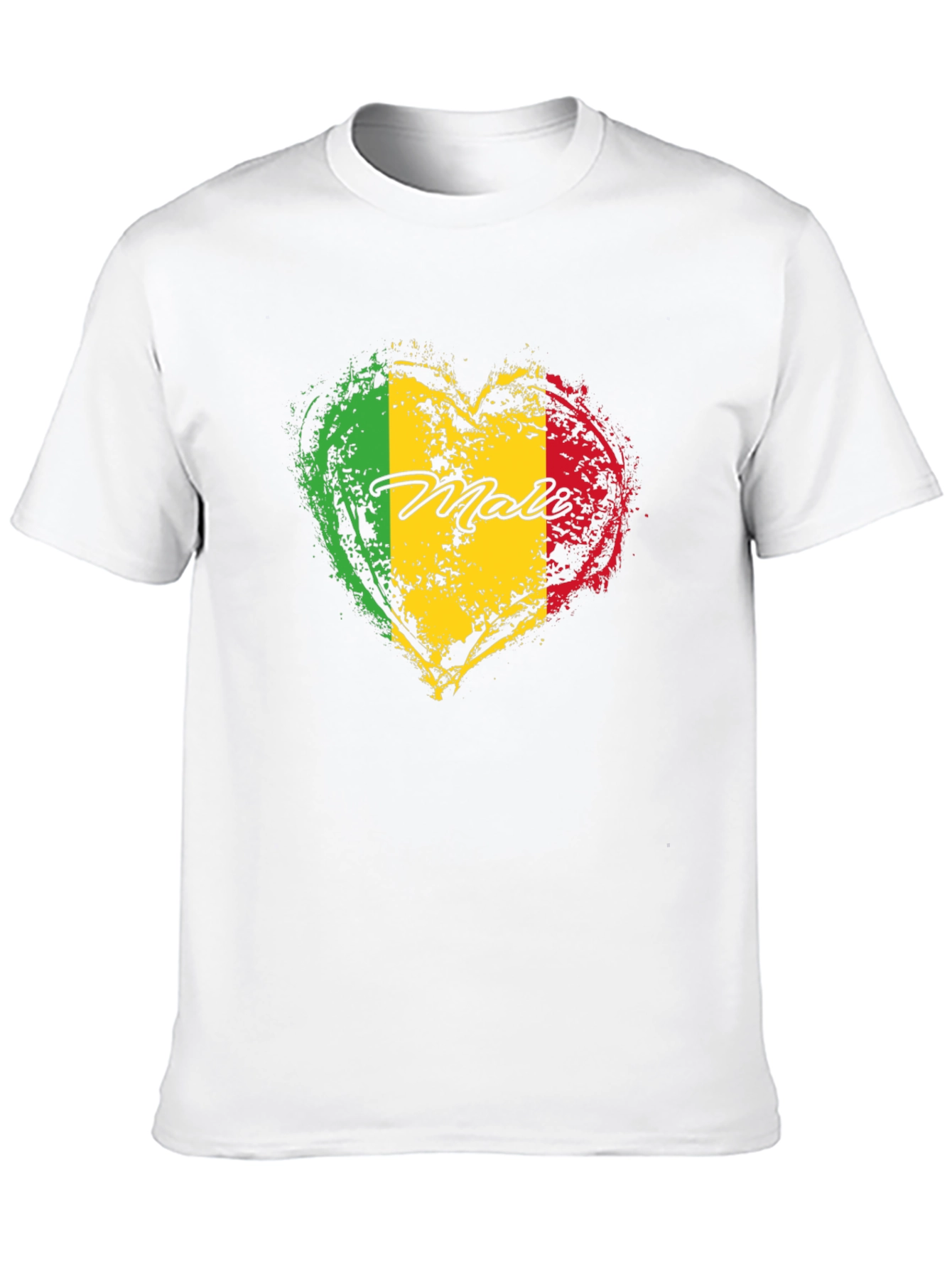 Mali Flag Heart T-Shirt - Black Cotton Tee