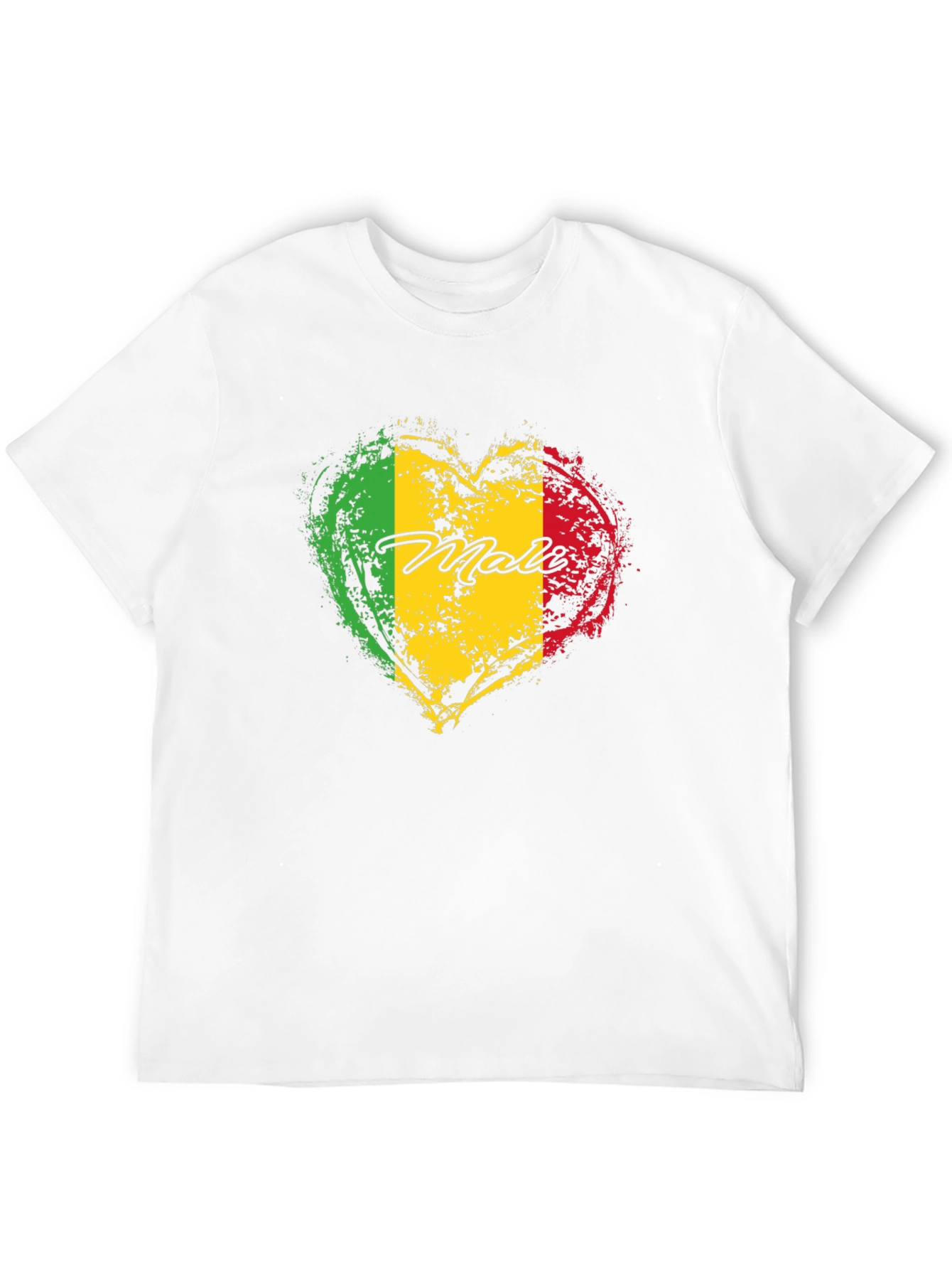 Mali Flag Heart T-Shirt - Black Cotton Tee