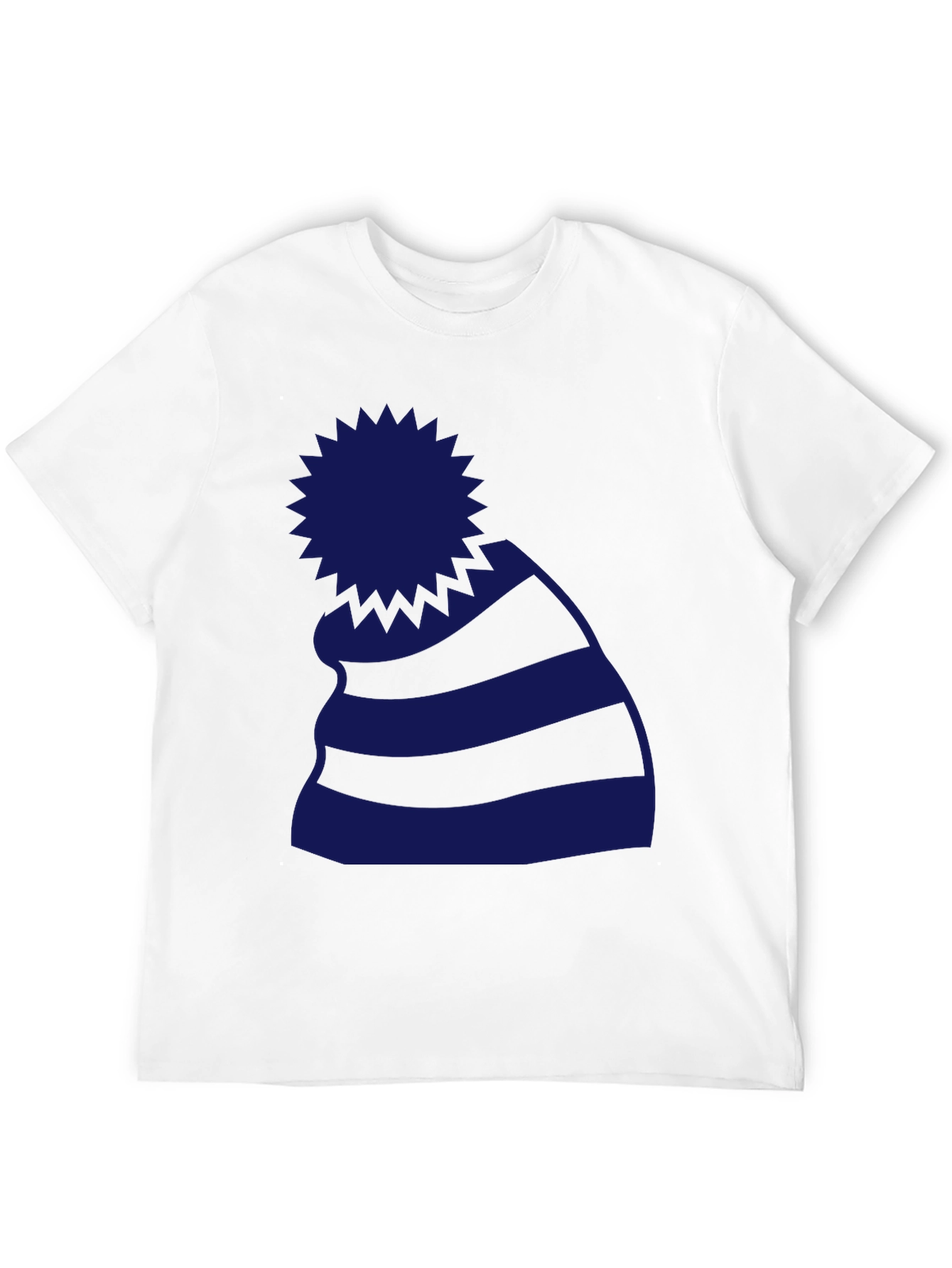 Striped Beanie Graphic Tee - Casual Style