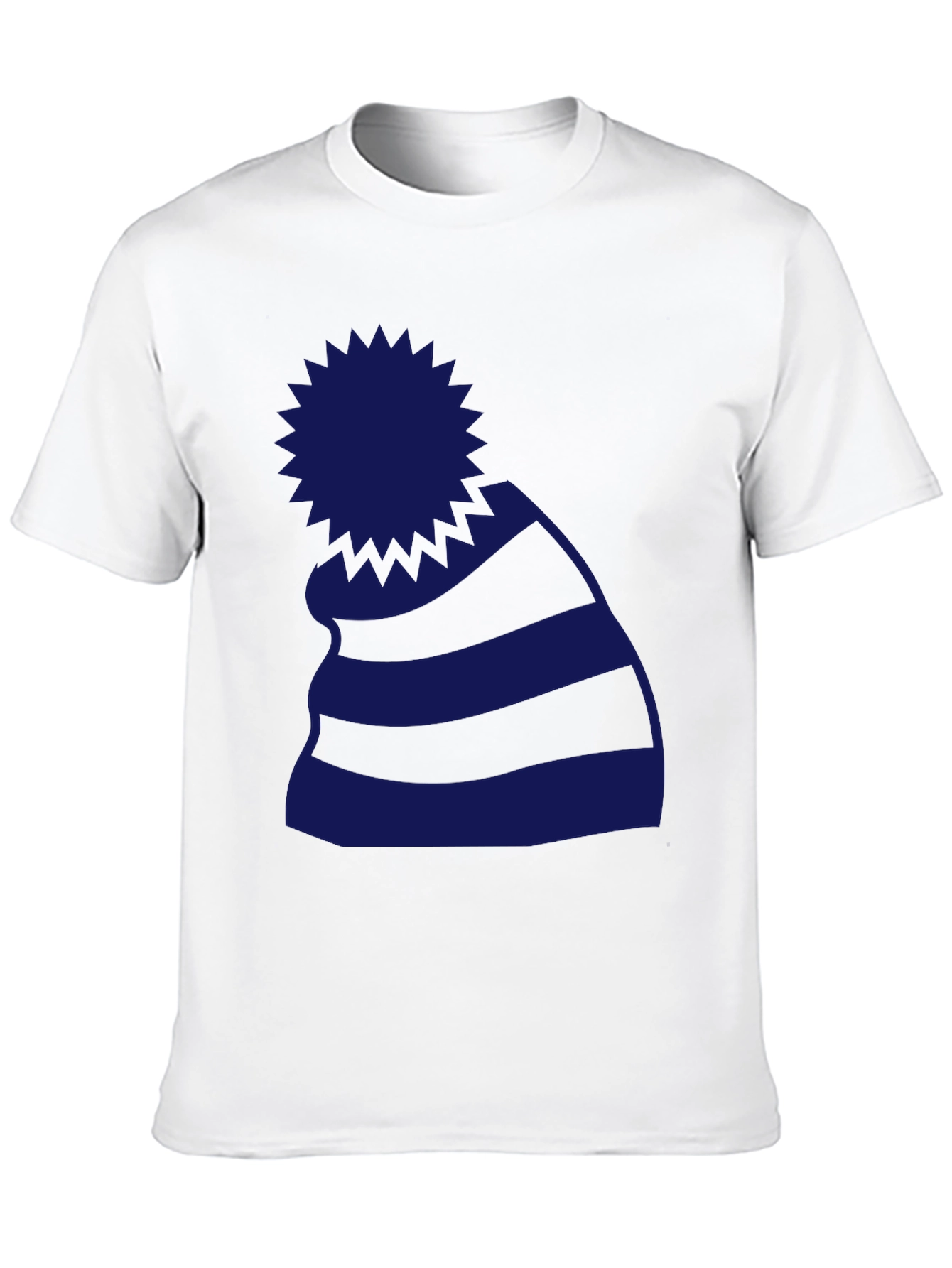 Striped Beanie Graphic Tee - Casual Style