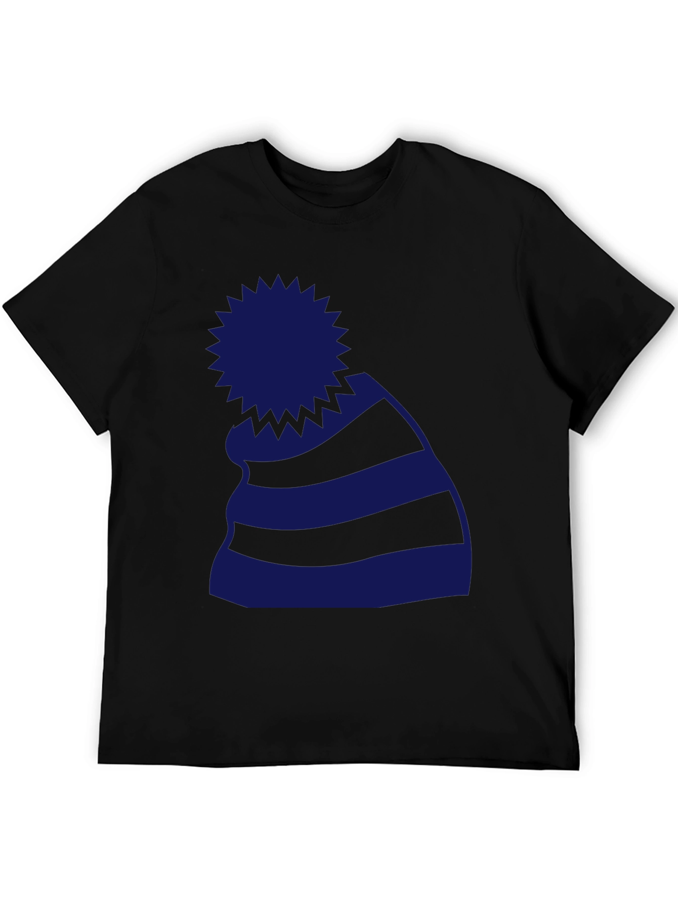 Striped Beanie Graphic Tee - Casual Style