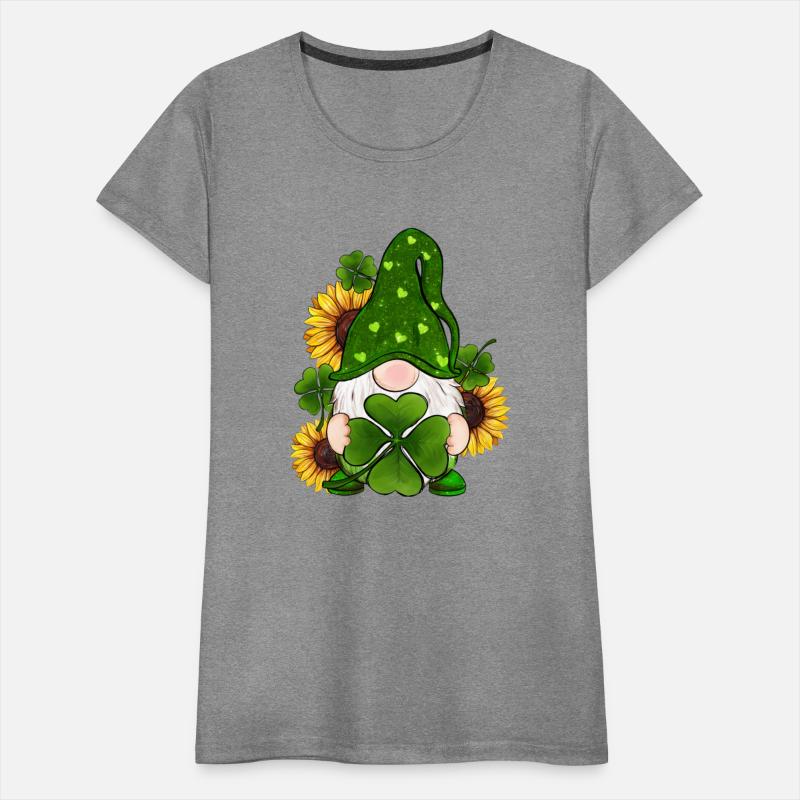 St Patric Day Gnome Shamrock With Sunflowers For