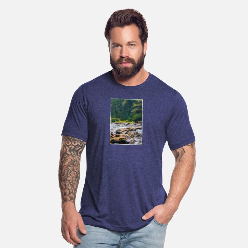 stone path over shallow river in woods smaller