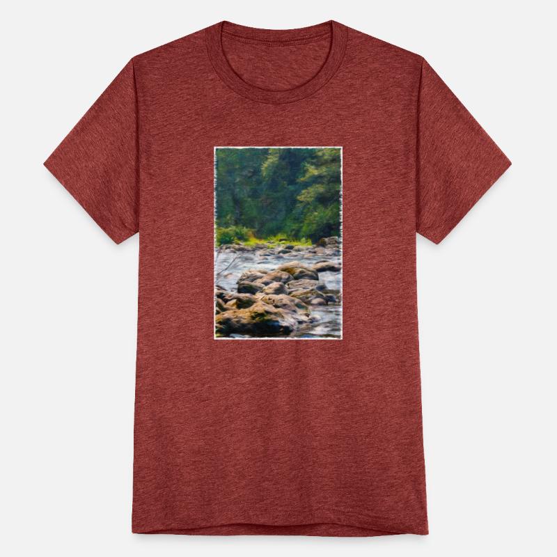 stone path over shallow river in woods smaller