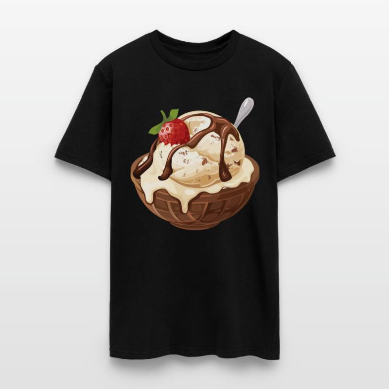 Strawberry Topped Vanilla Sundae Delight