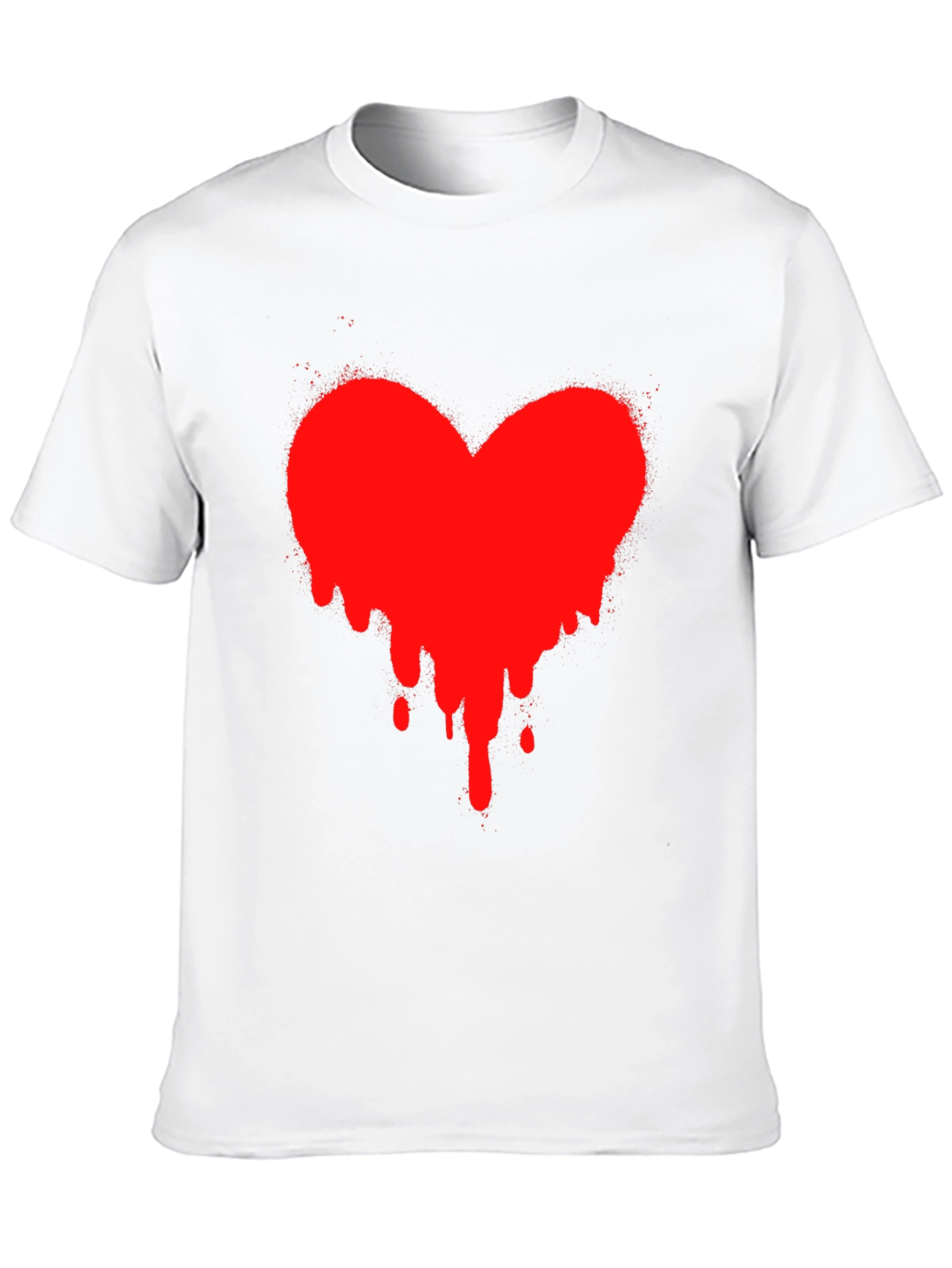 Heart Drip Black T-Shirt - Express Your Love!