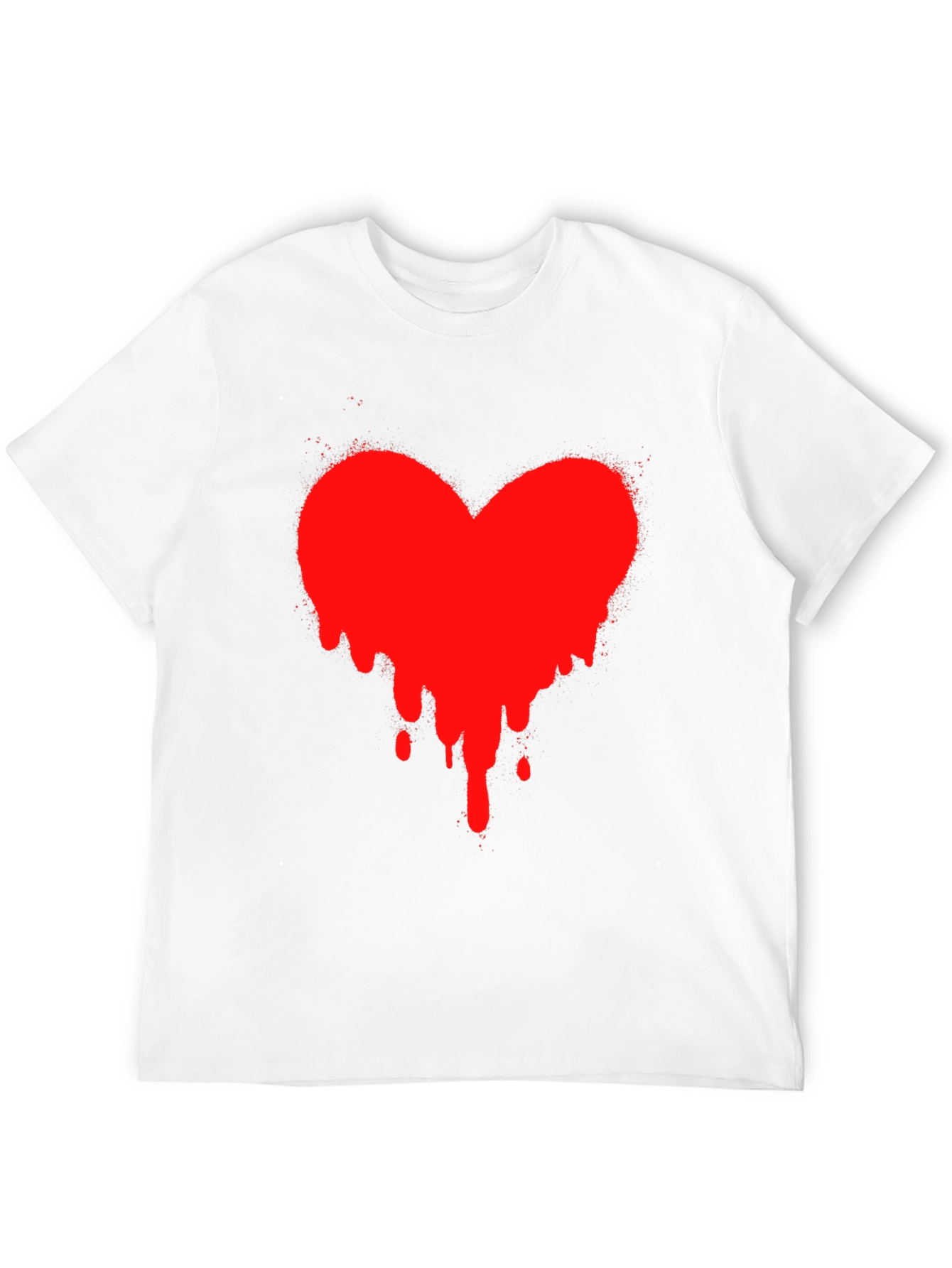 Heart Drip Black T-Shirt - Express Your Love!