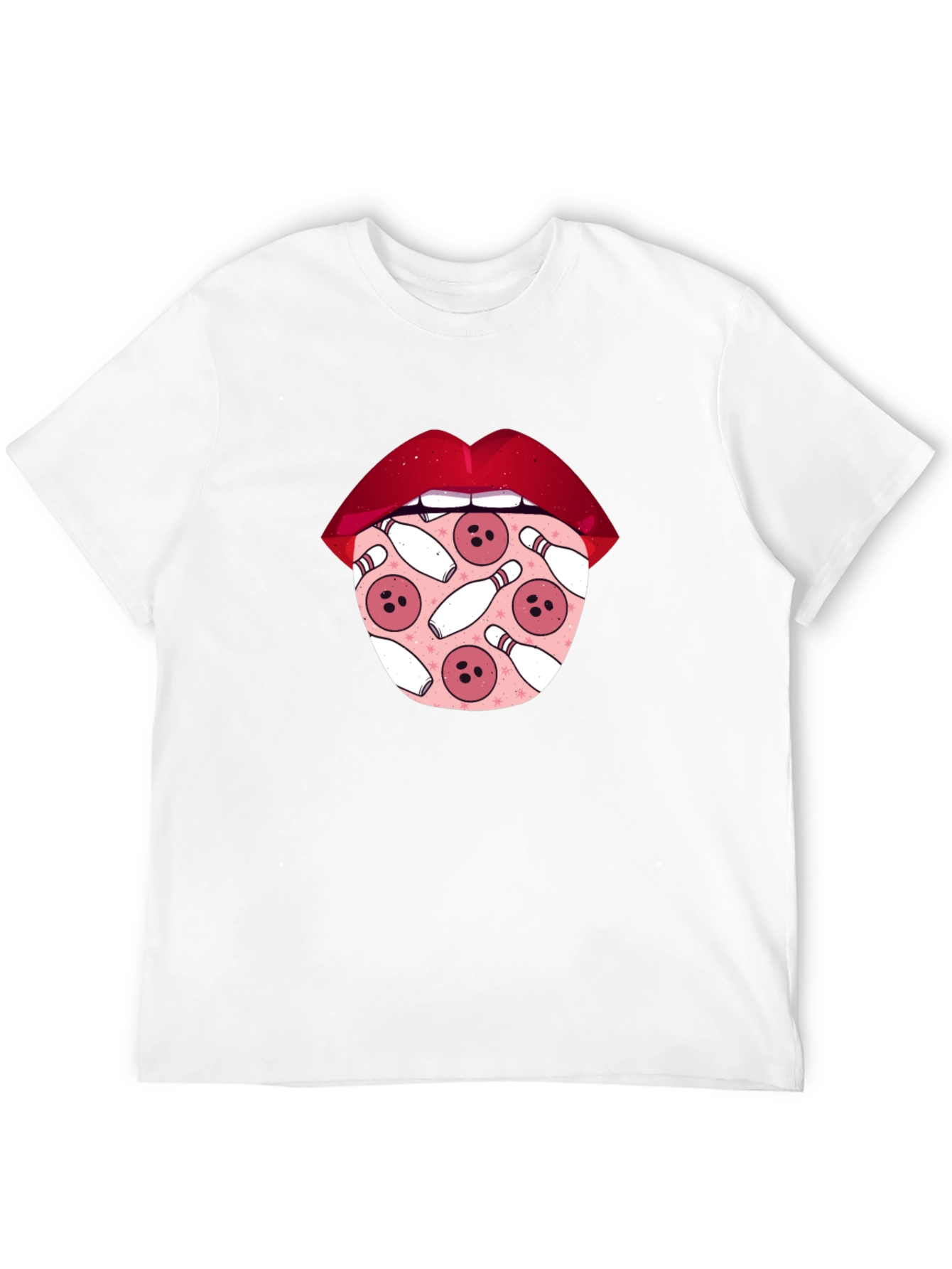 Bowling Lips Graphic Tee - Unique Design
