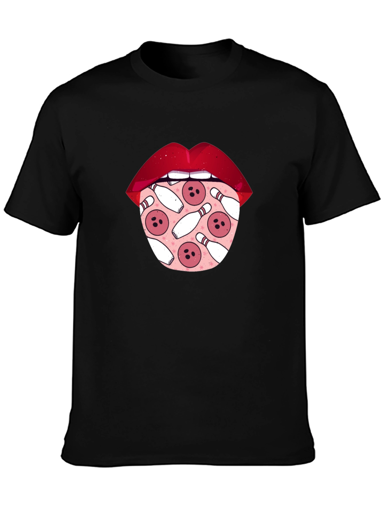 Bowling Lips Graphic Tee - Unique Design