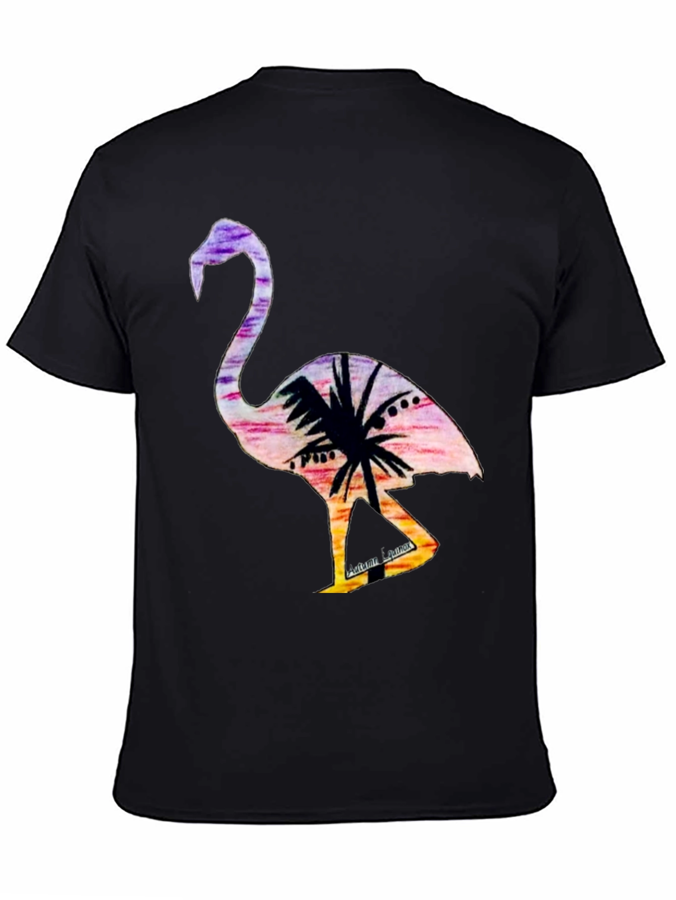 Tropical Flamingo Graphic Tee - Sunset Vibes