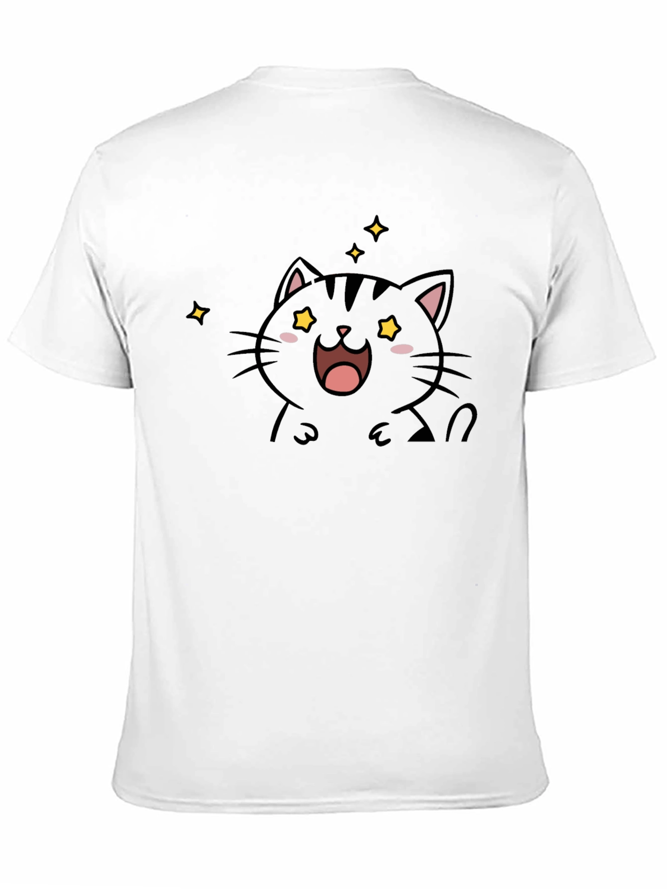 Cute Cat Graphic Black T-Shirt