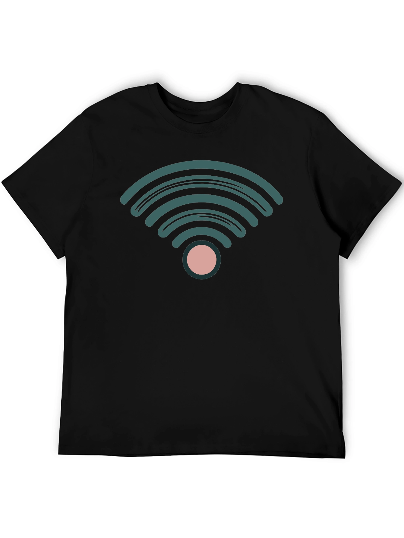 Stylish WiFi Symbol Black T-Shirt