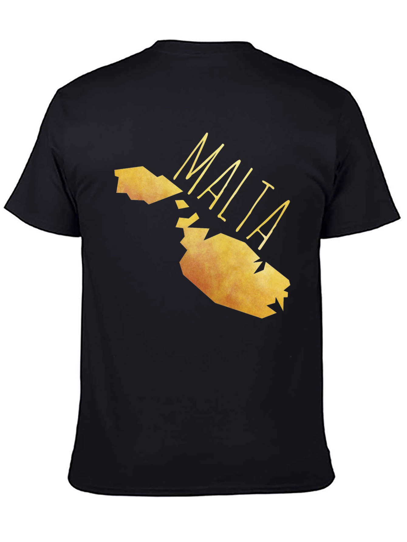 Malta Map Graphic Tee - Black Cotton T-Shirt