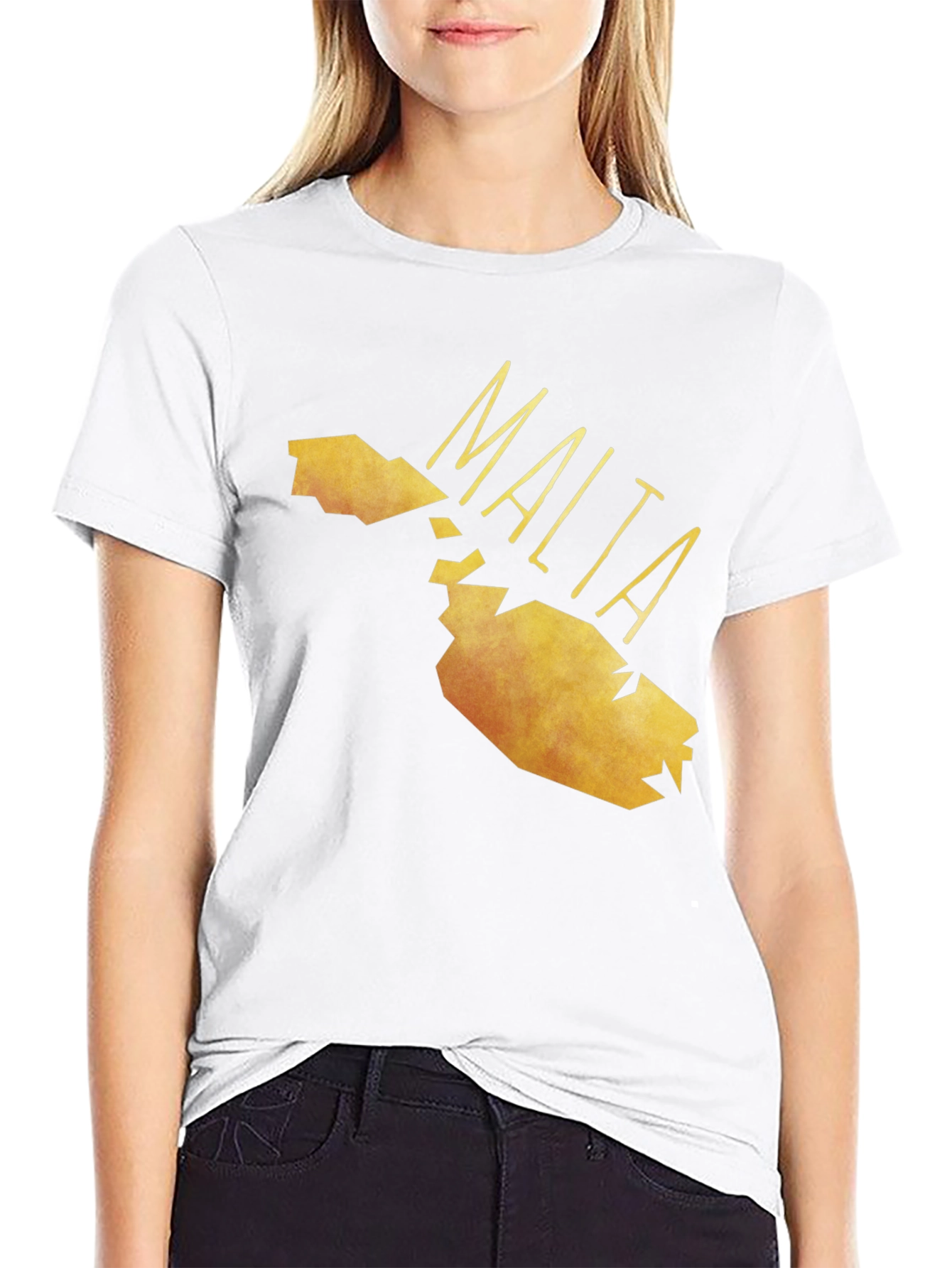 Malta Map Graphic Tee - Black Cotton T-Shirt