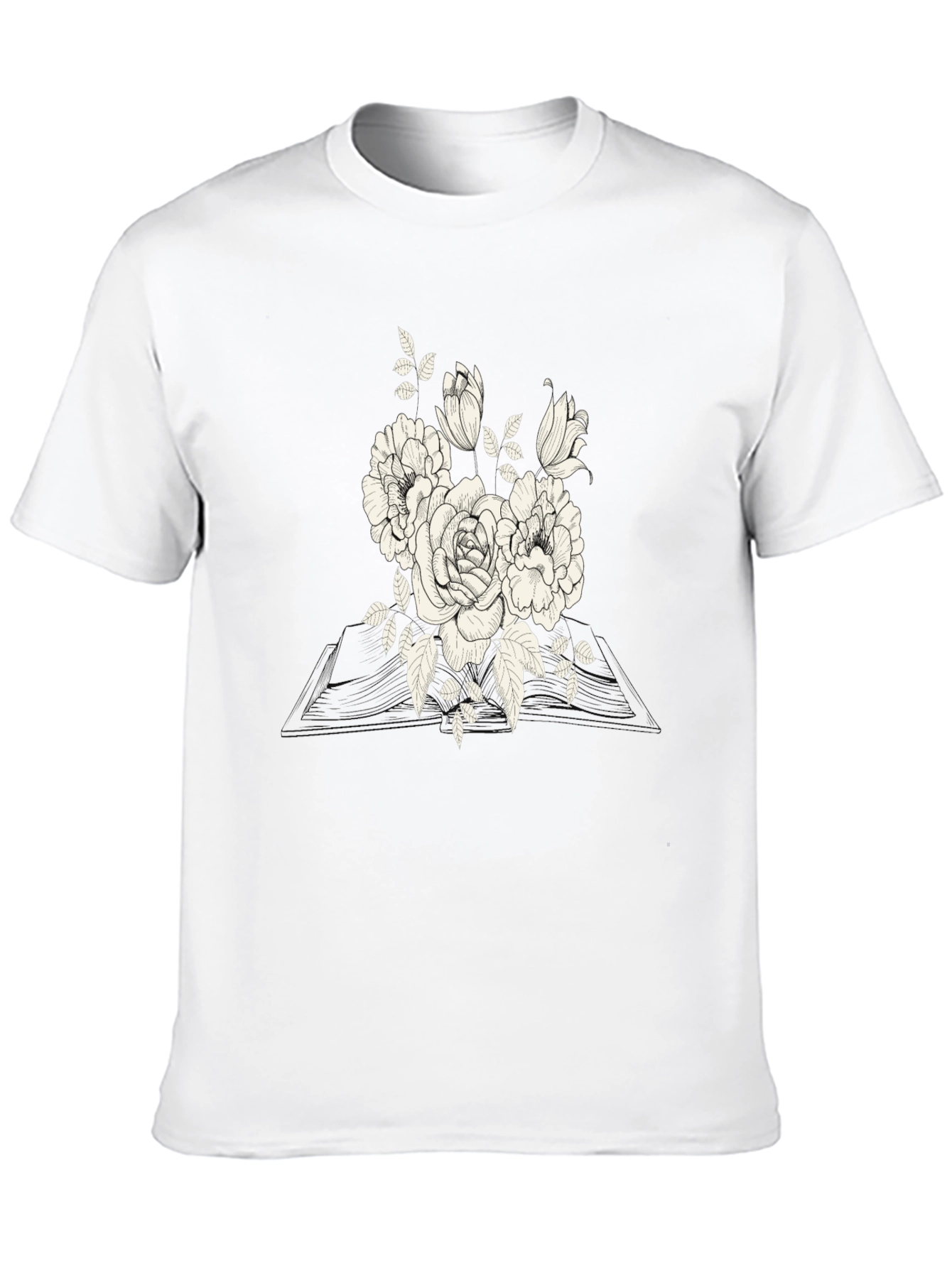 Black Floral Graphic Tee for Men