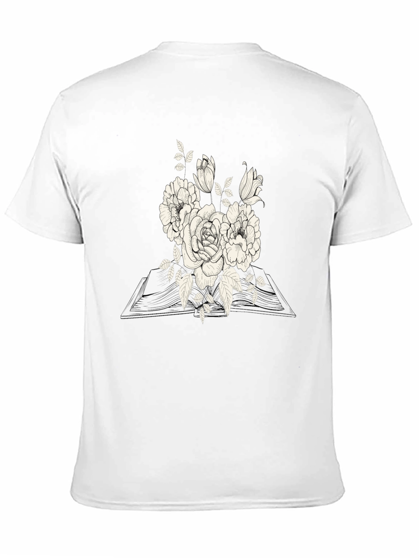 Black Floral Graphic Tee for Men