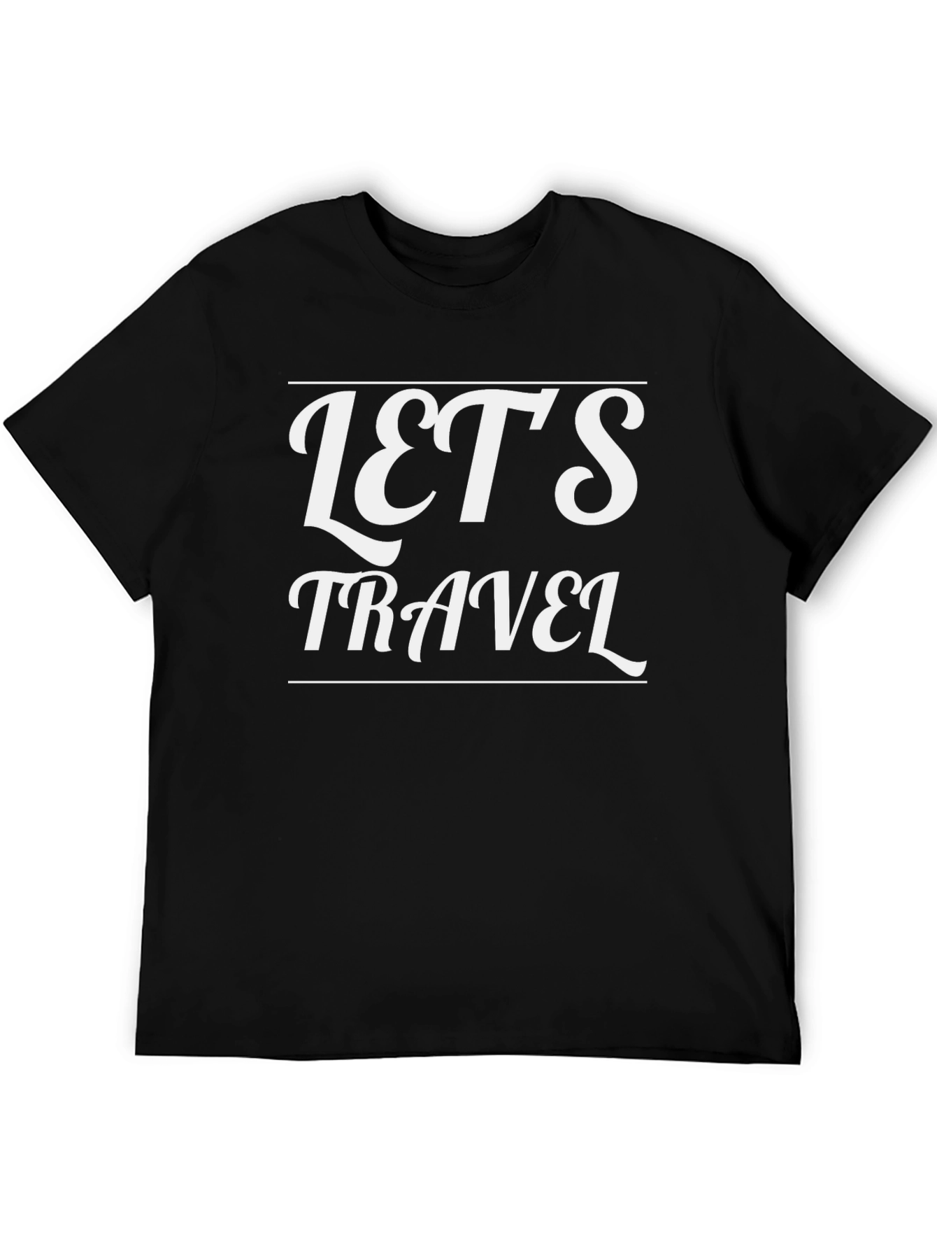 Lets Travel Black Graphic Tee