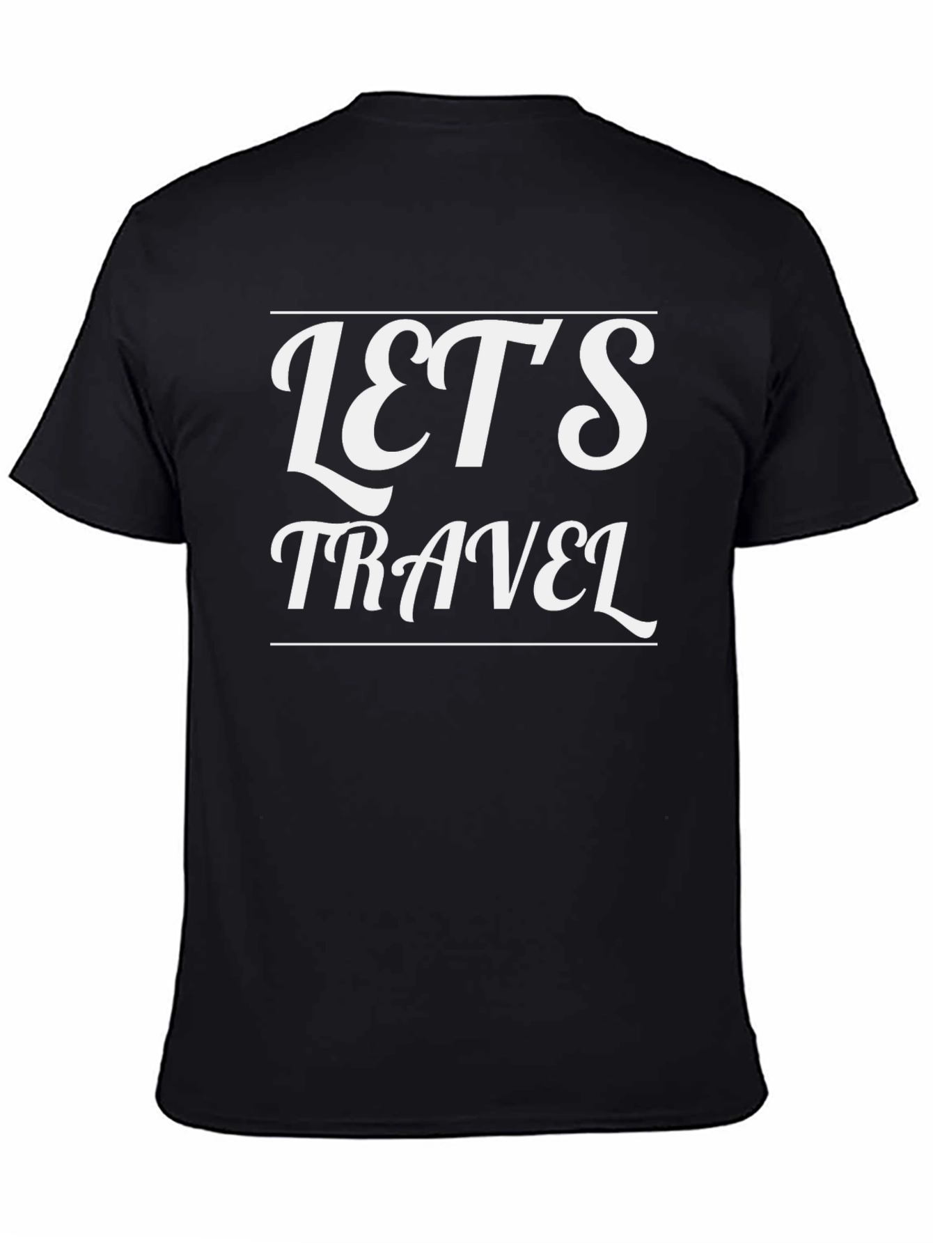 Lets Travel Black Graphic Tee
