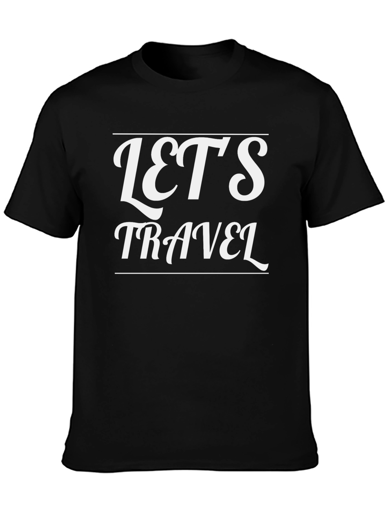 Lets Travel Black Graphic Tee
