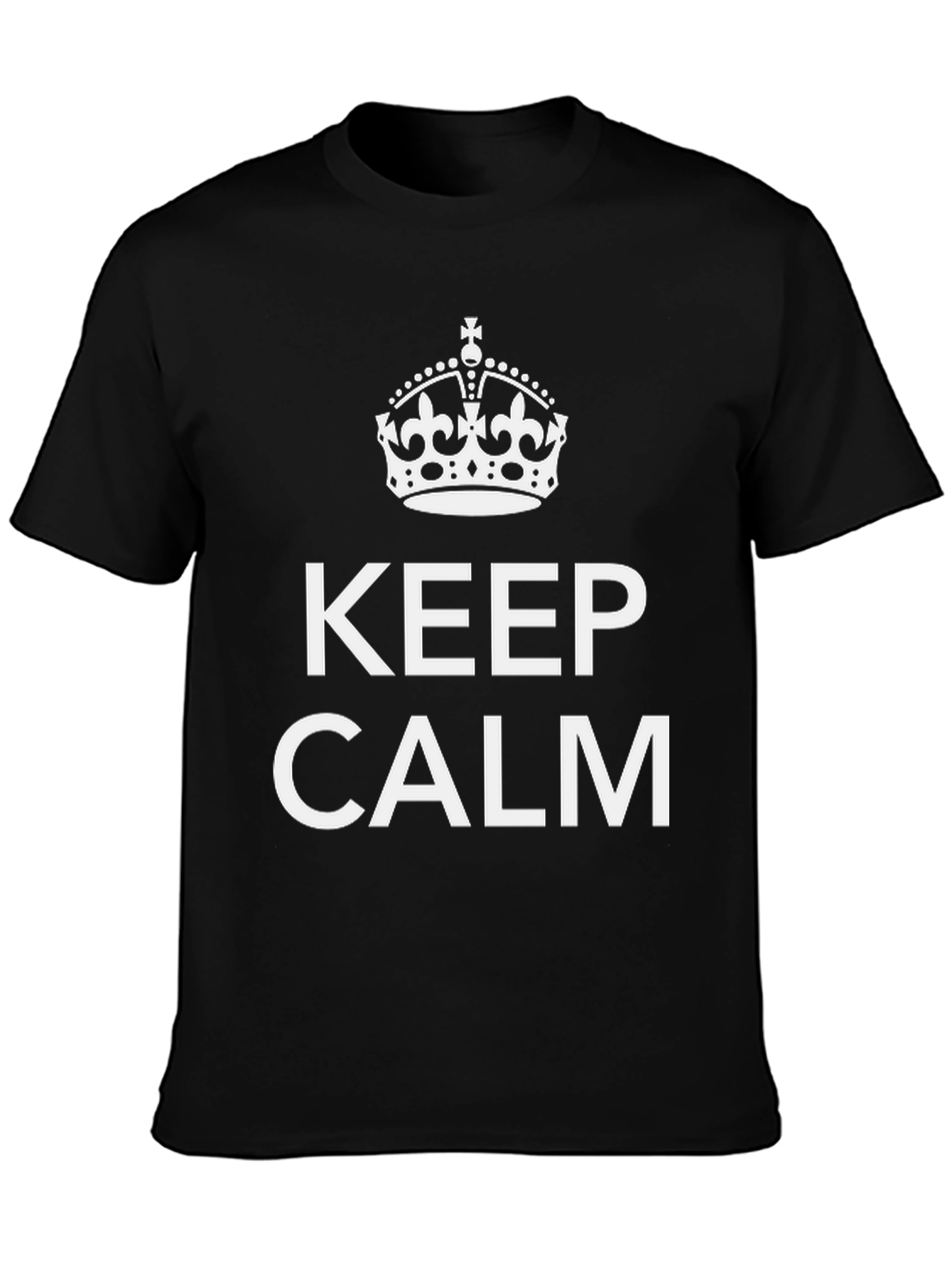Keep Calm Graphic Tee - Black Crew Neck T-Shirt