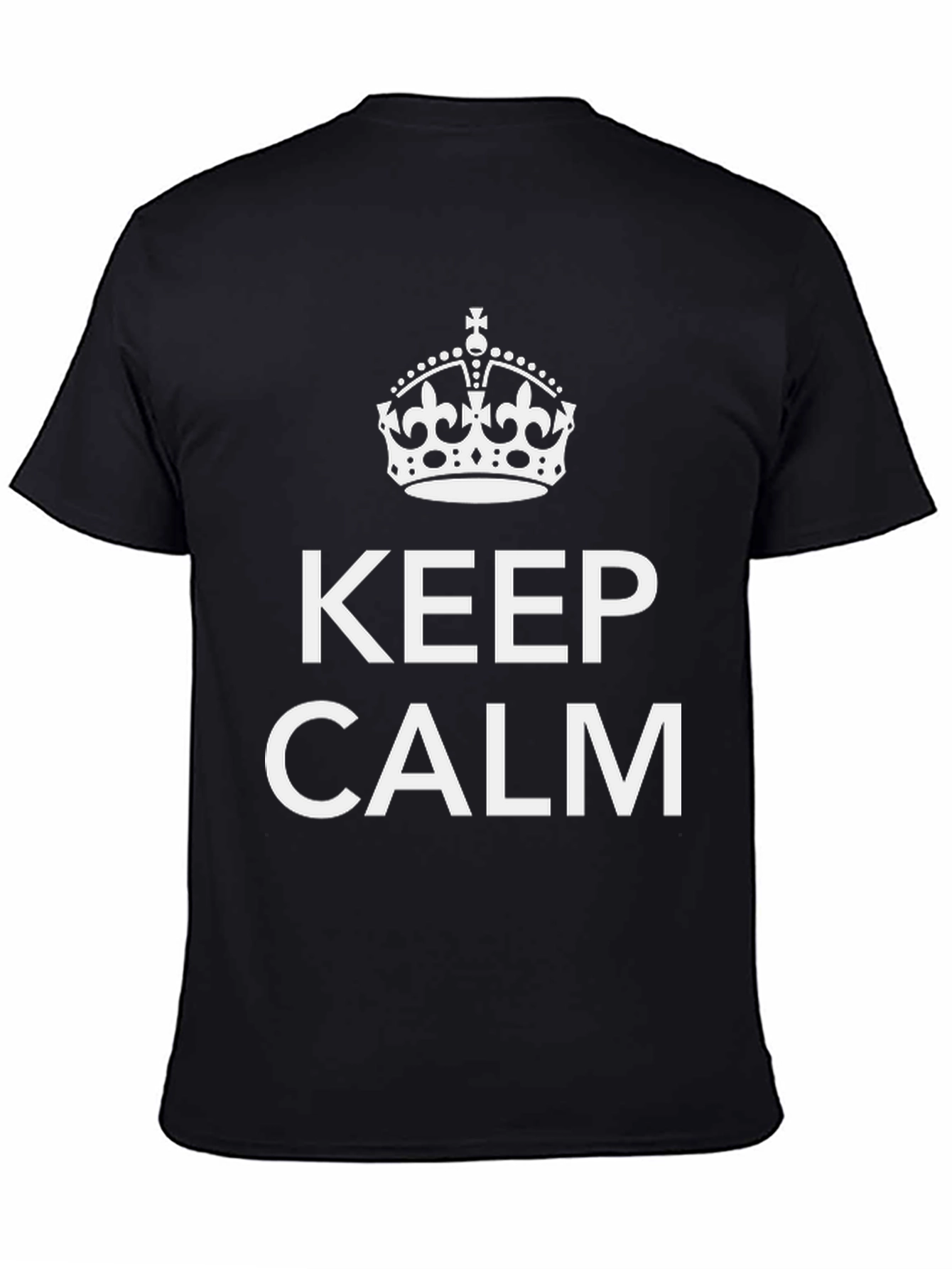 Keep Calm Graphic Tee - Black Crew Neck T-Shirt