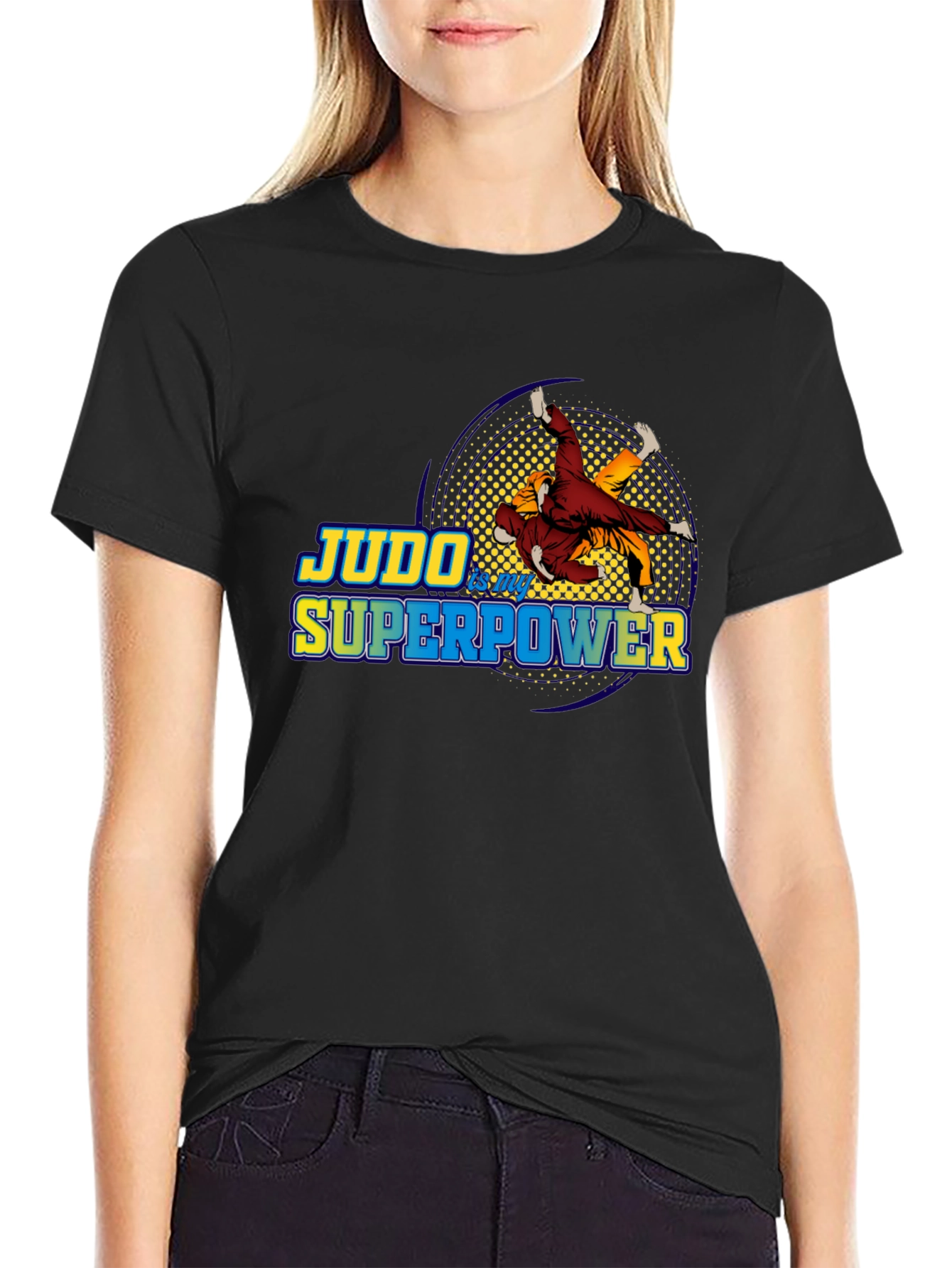 Judo is My Superpower Black T-Shirt