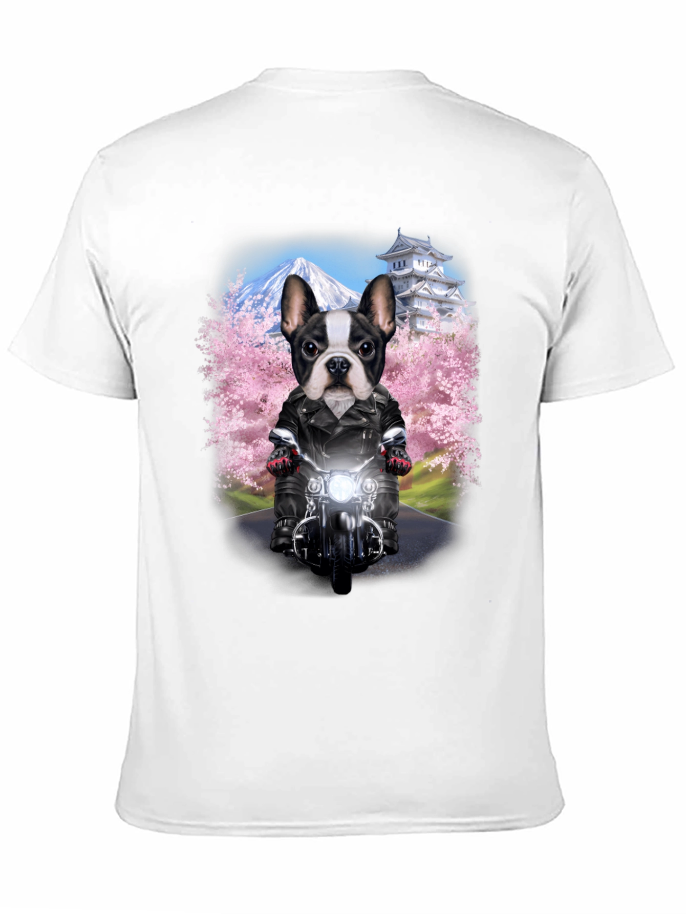 Dog Biker T-Shirt - Mount Fuji Japan