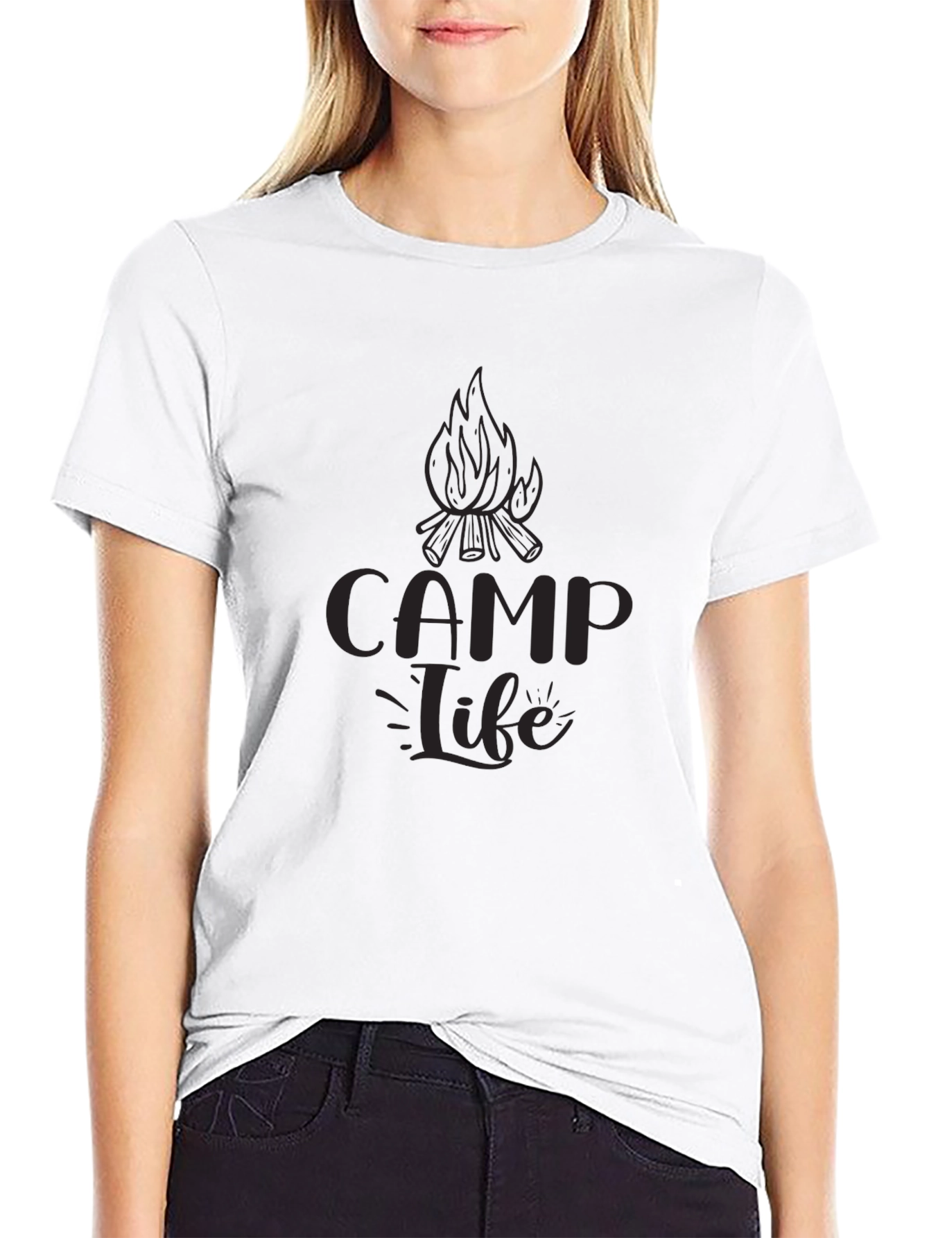 Camp Life Black Graphic Tee