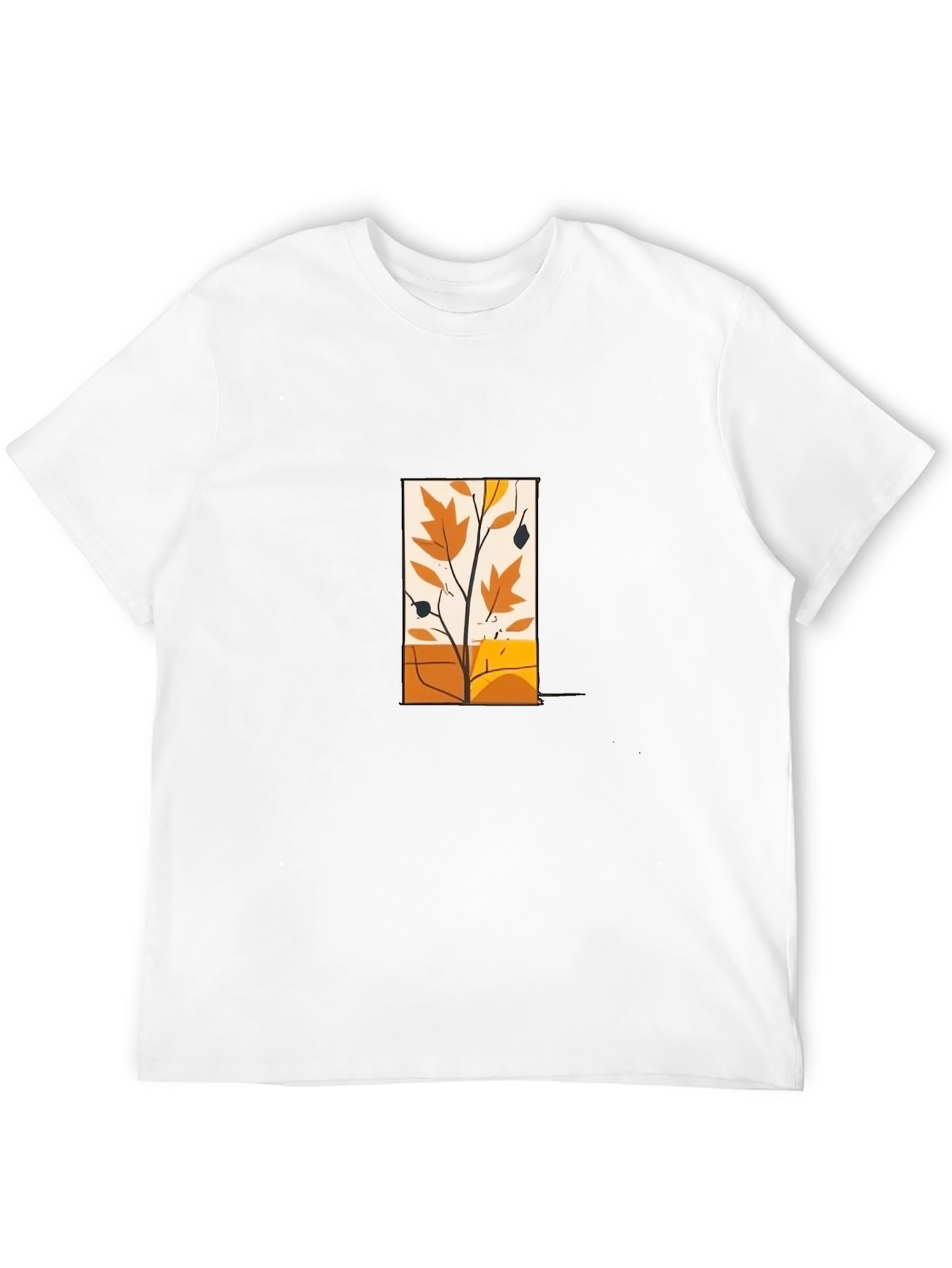 Modern Fall Foliage Graphic Tee - Black