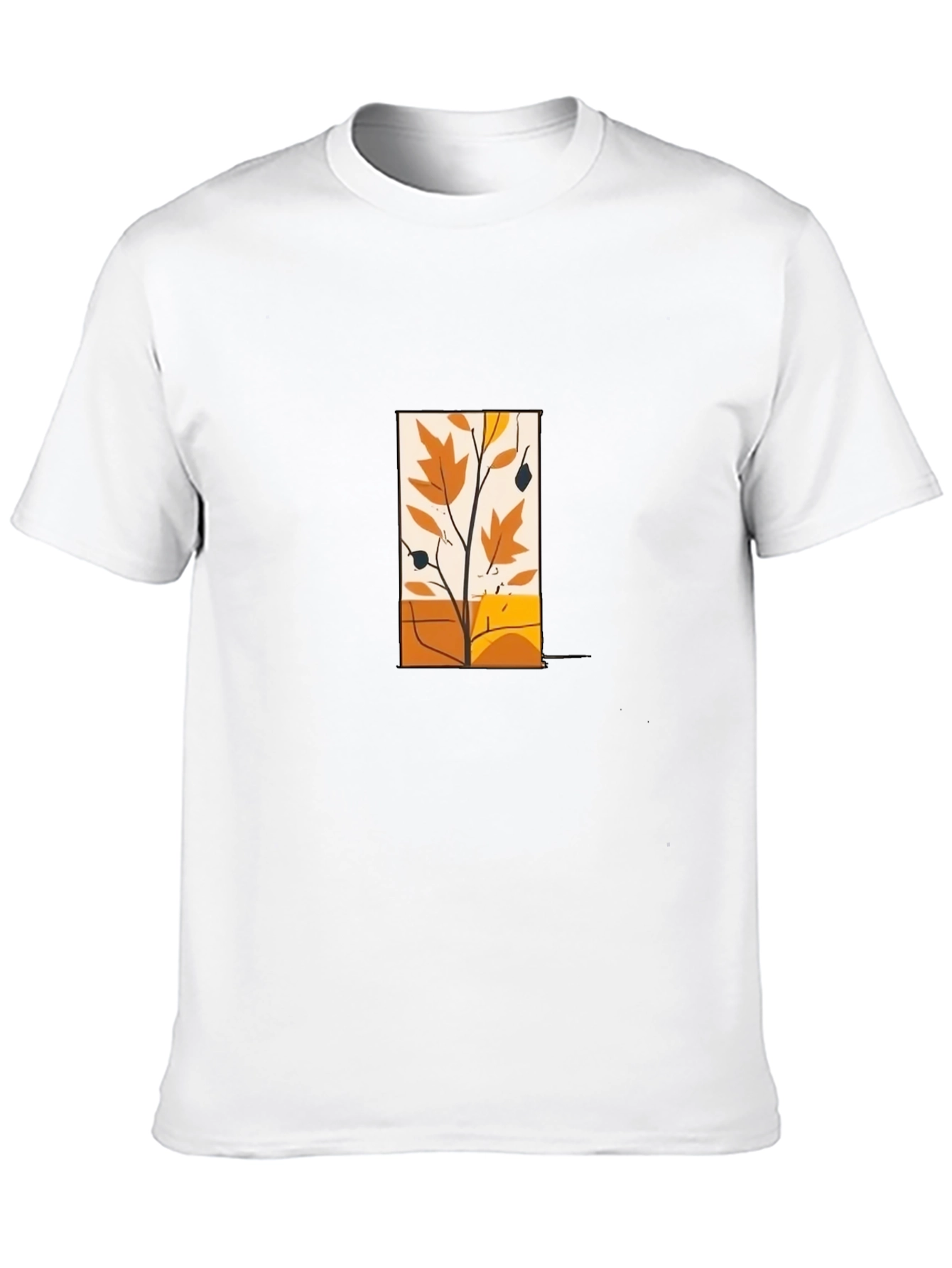 Modern Fall Foliage Graphic Tee - Black