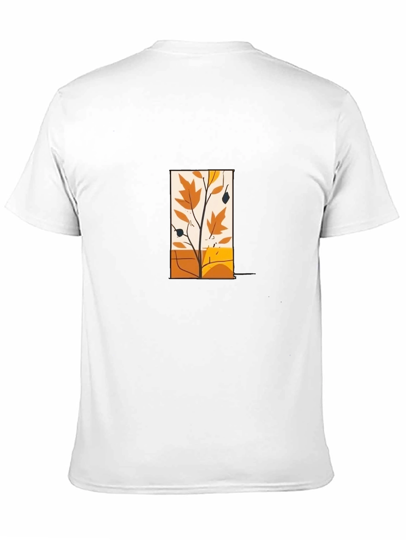Modern Fall Foliage Graphic Tee - Black