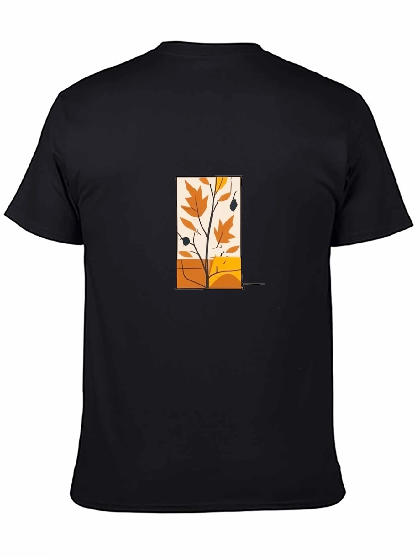 Modern Fall Foliage Graphic Tee - Black