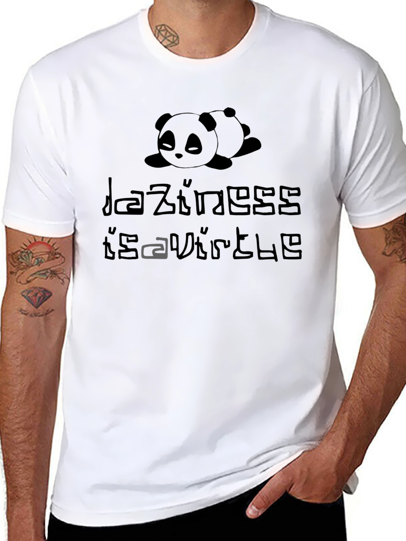 Lazy Panda Graphic T-Shirt - Laziness is a Virtue