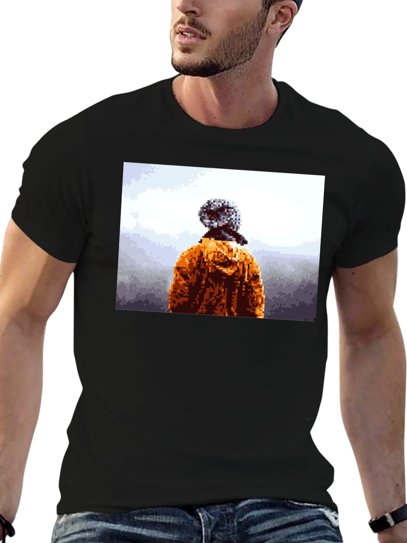 Pixelated Explorer Black T-Shirt