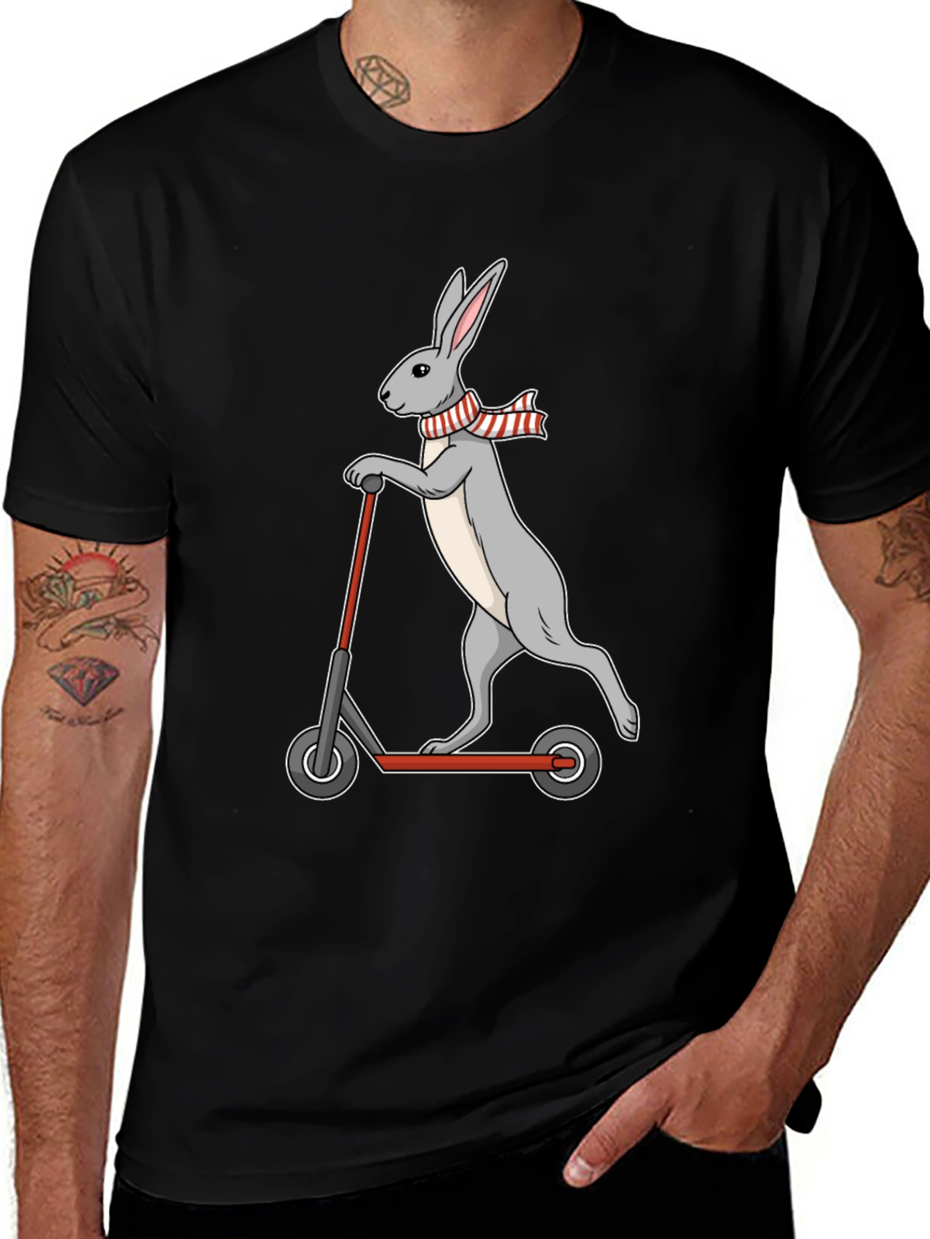 Rabbit Scooter T-Shirt - Cool Graphic Tee