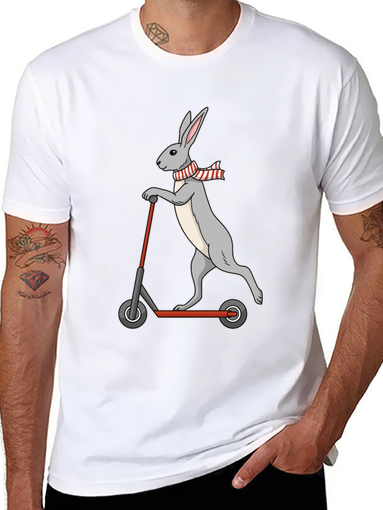 Rabbit Scooter T-Shirt - Cool Graphic Tee
