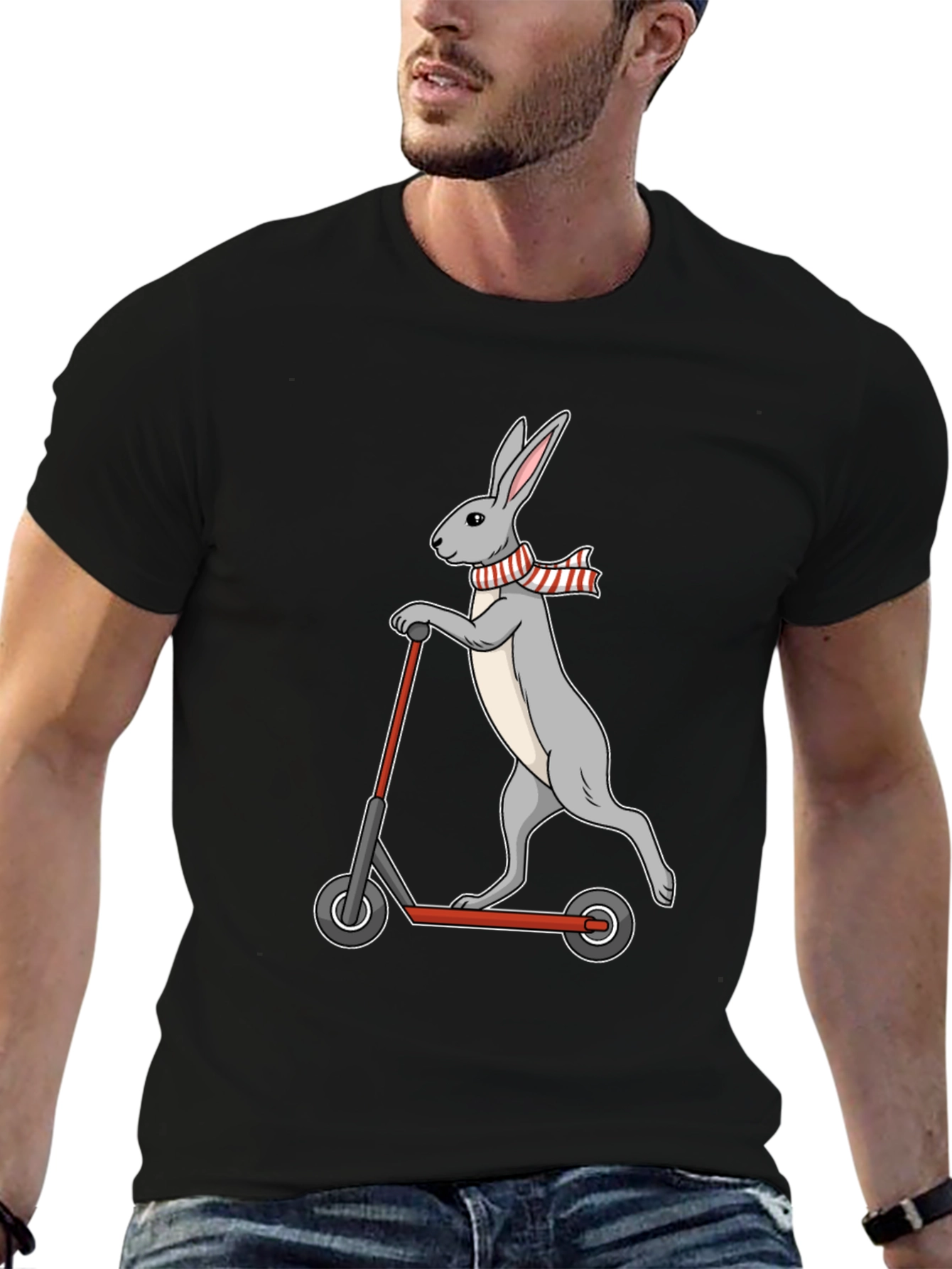 Rabbit Scooter T-Shirt - Cool Graphic Tee