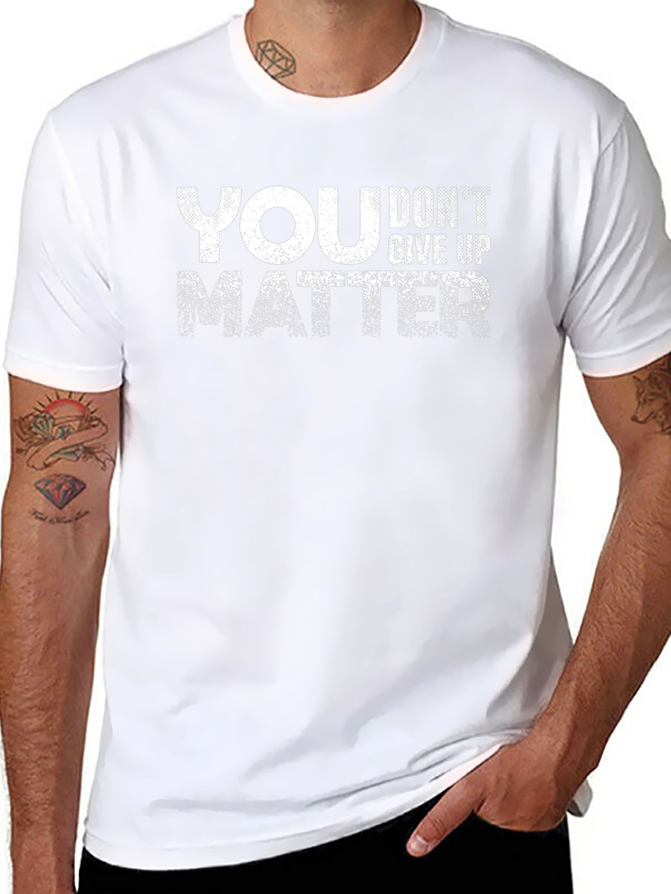 Motivational You Matter Dont Give Up Black T-Shirt