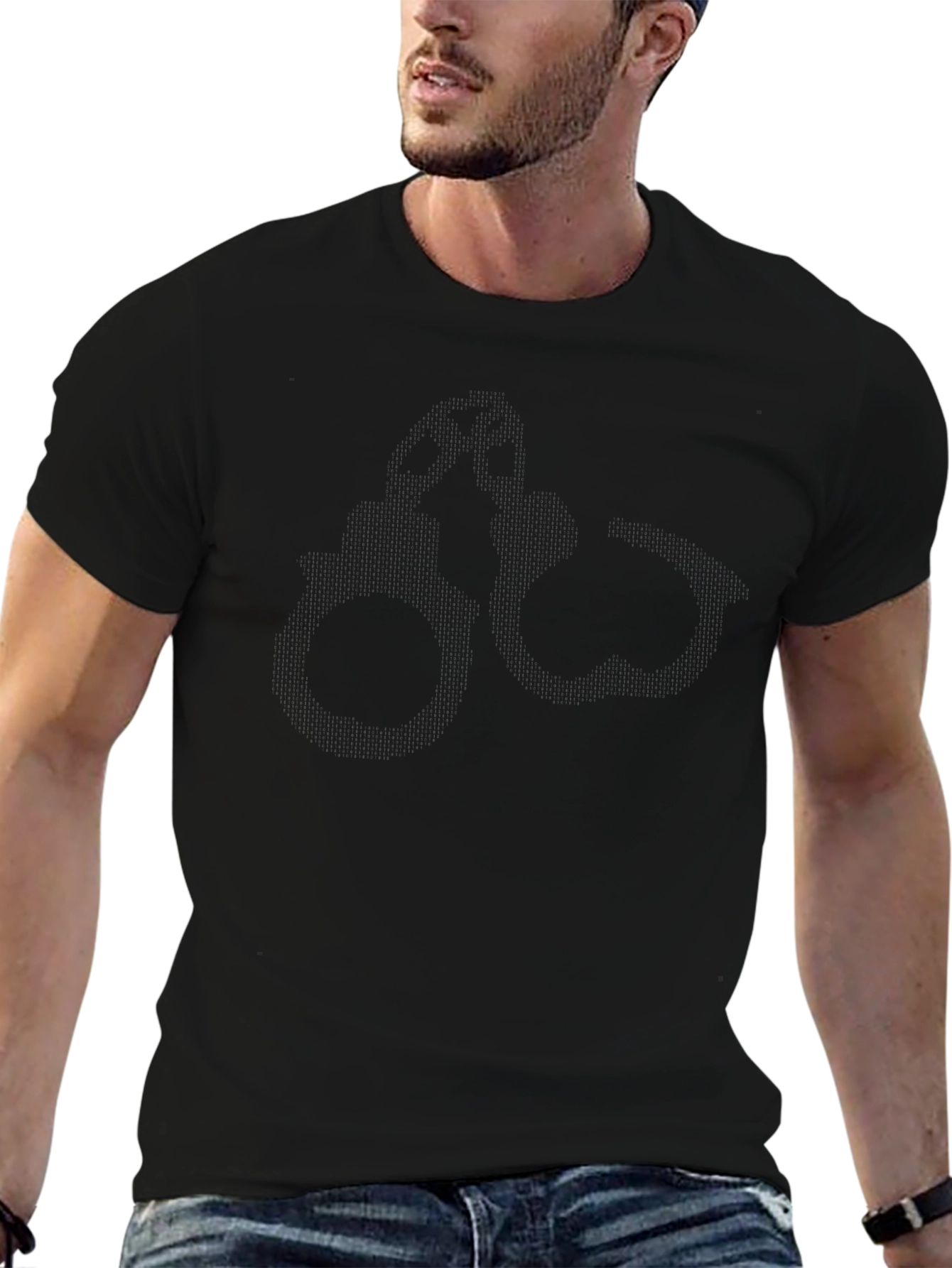 Classic Black Cotton Crew Neck T-Shirt