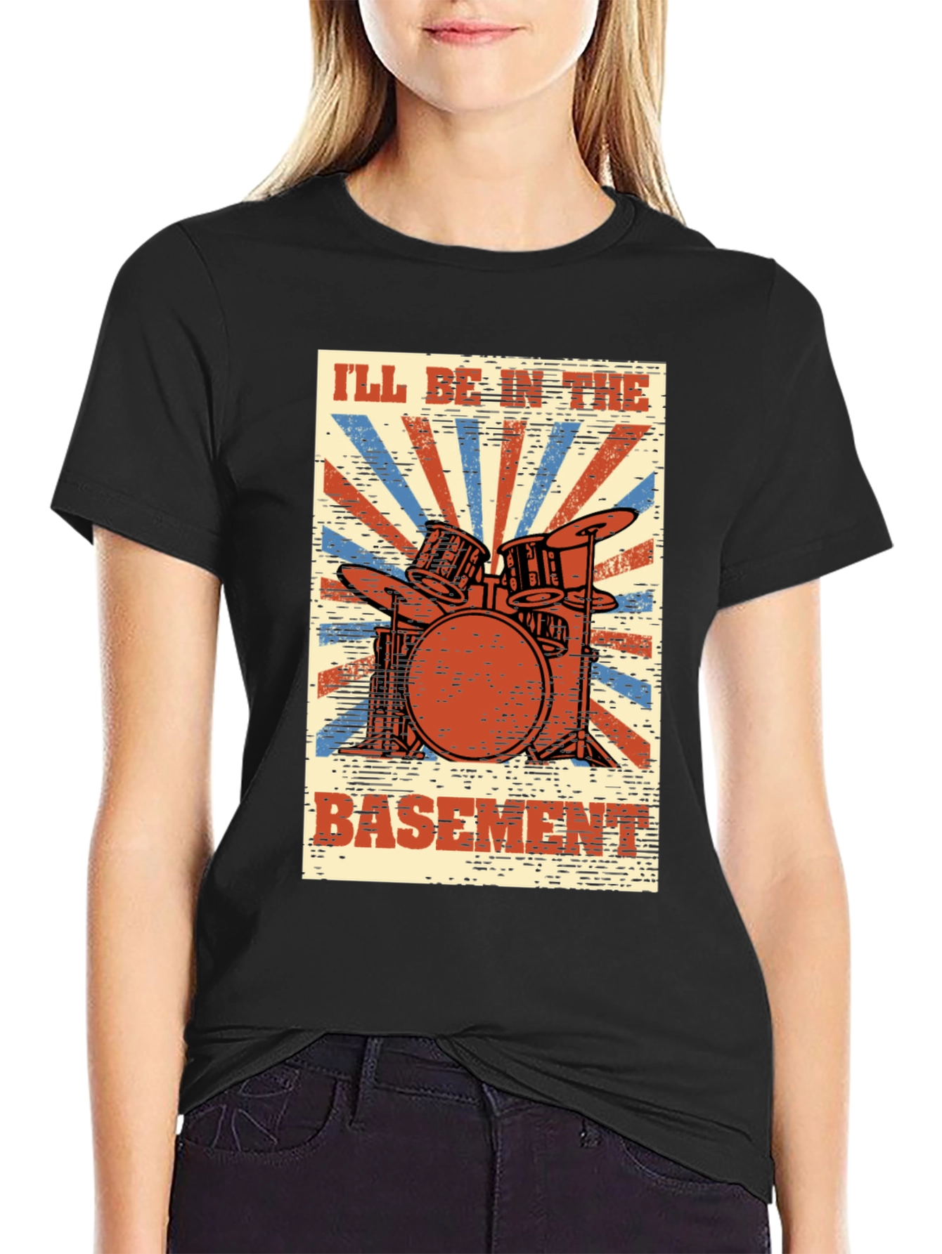 Ill Be In The Basement Drum Set T-Shirt