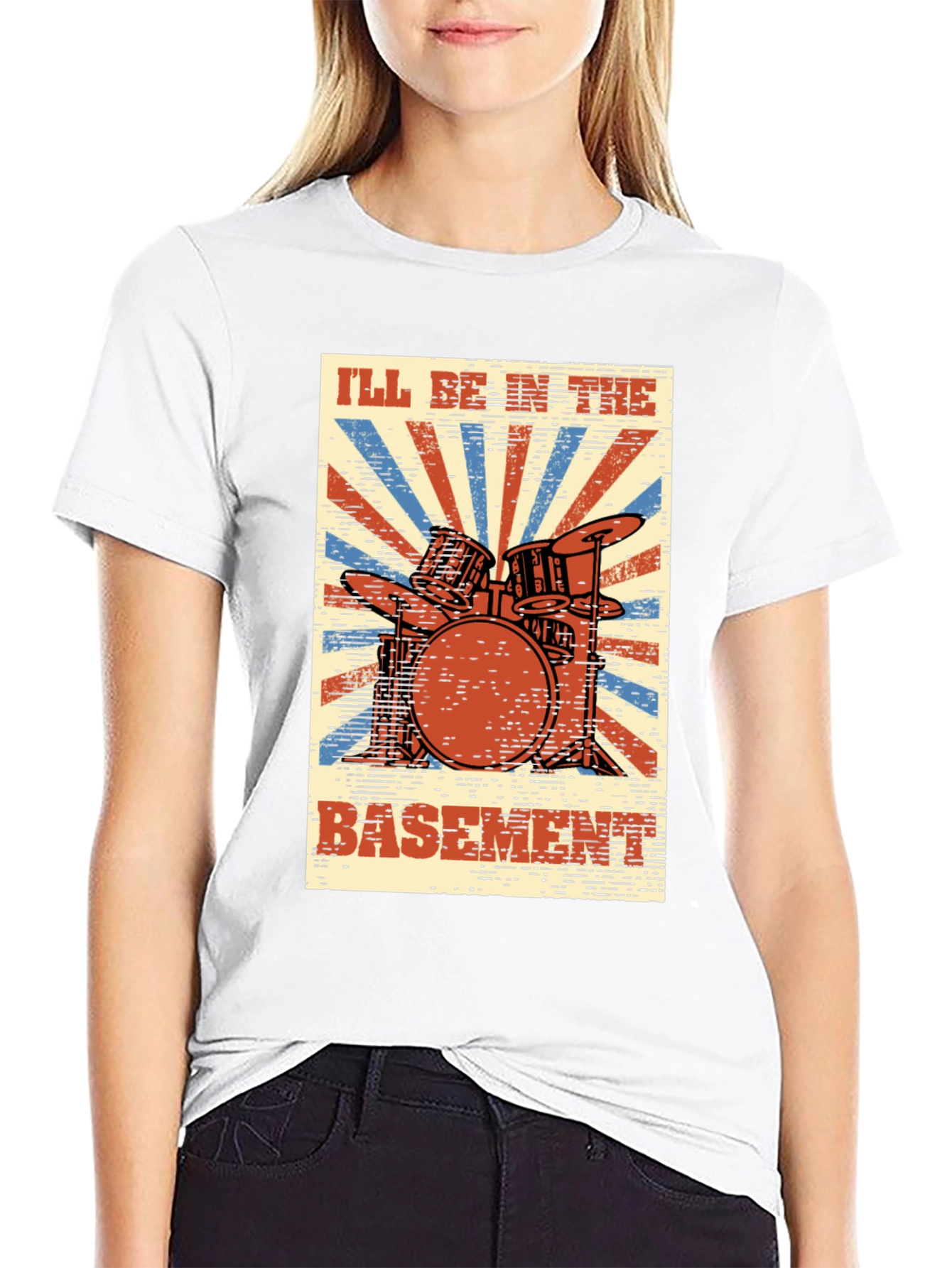 Ill Be In The Basement Drum Set T-Shirt