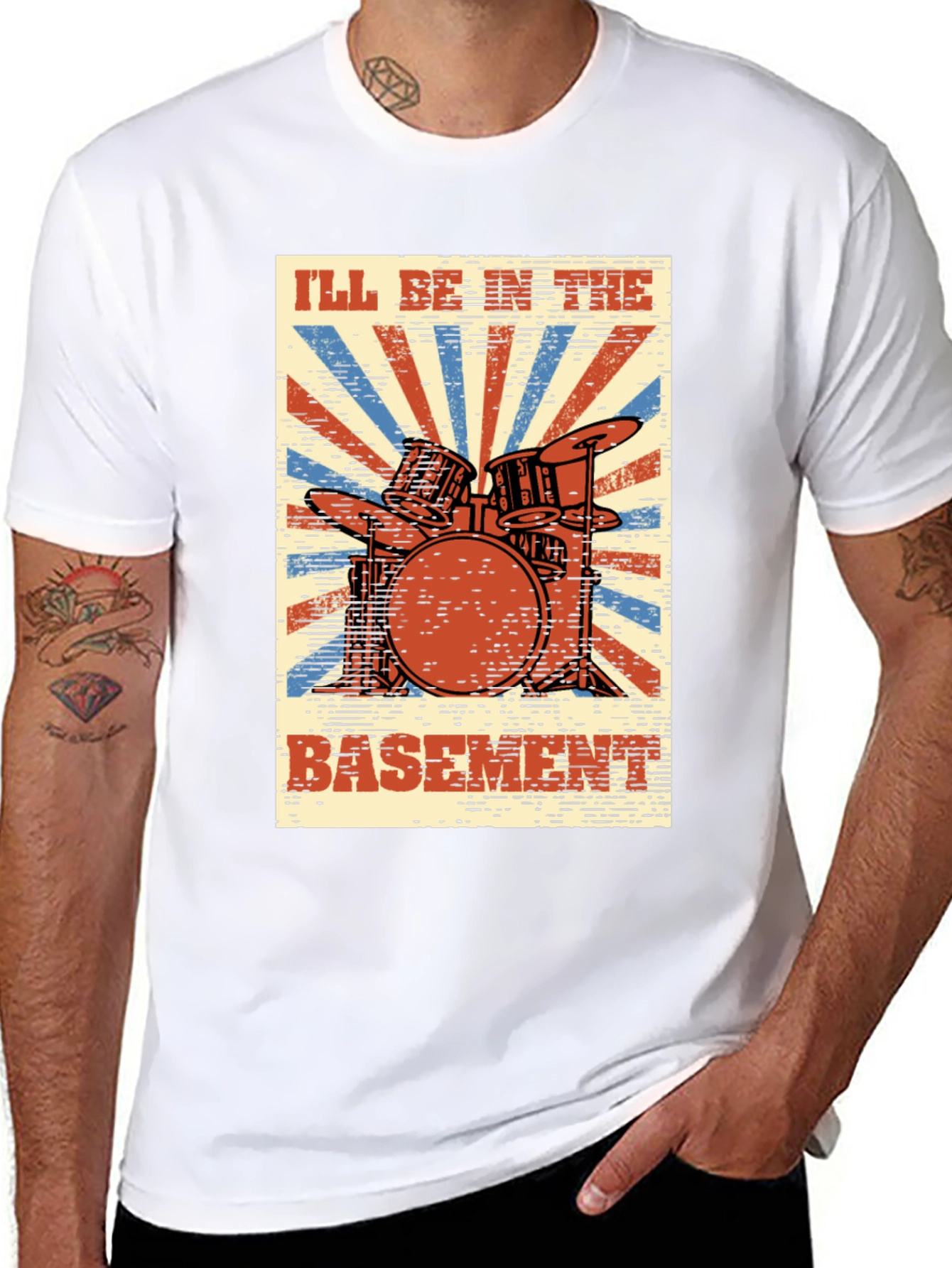 Ill Be In The Basement Drum Set T-Shirt