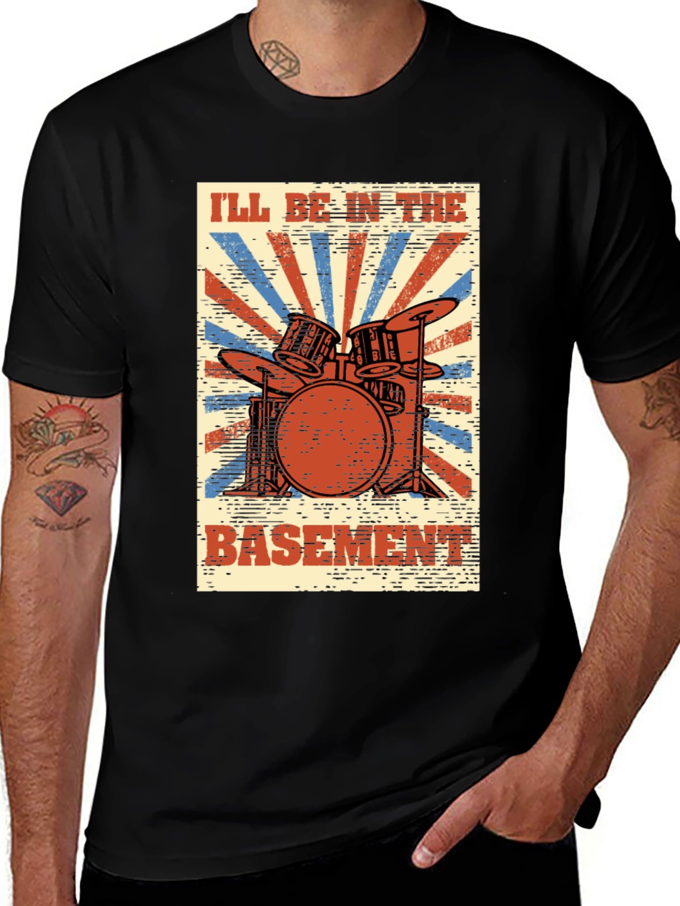 Ill Be In The Basement Drum Set T-Shirt