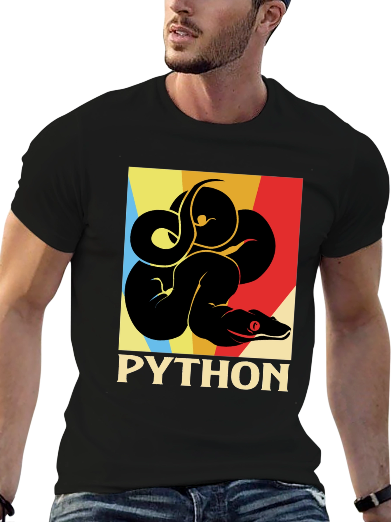 Python Snake Retro Graphic T-Shirt