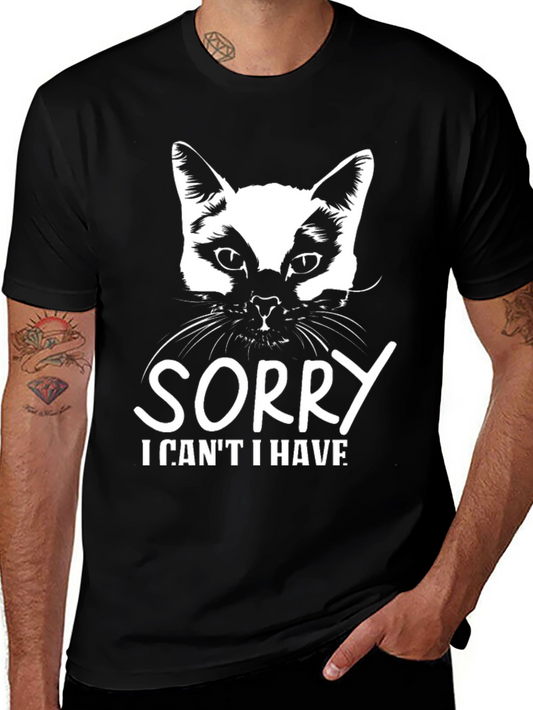 Funny Cat Graphic T-Shirt - Sorry I Cant I Have Plans